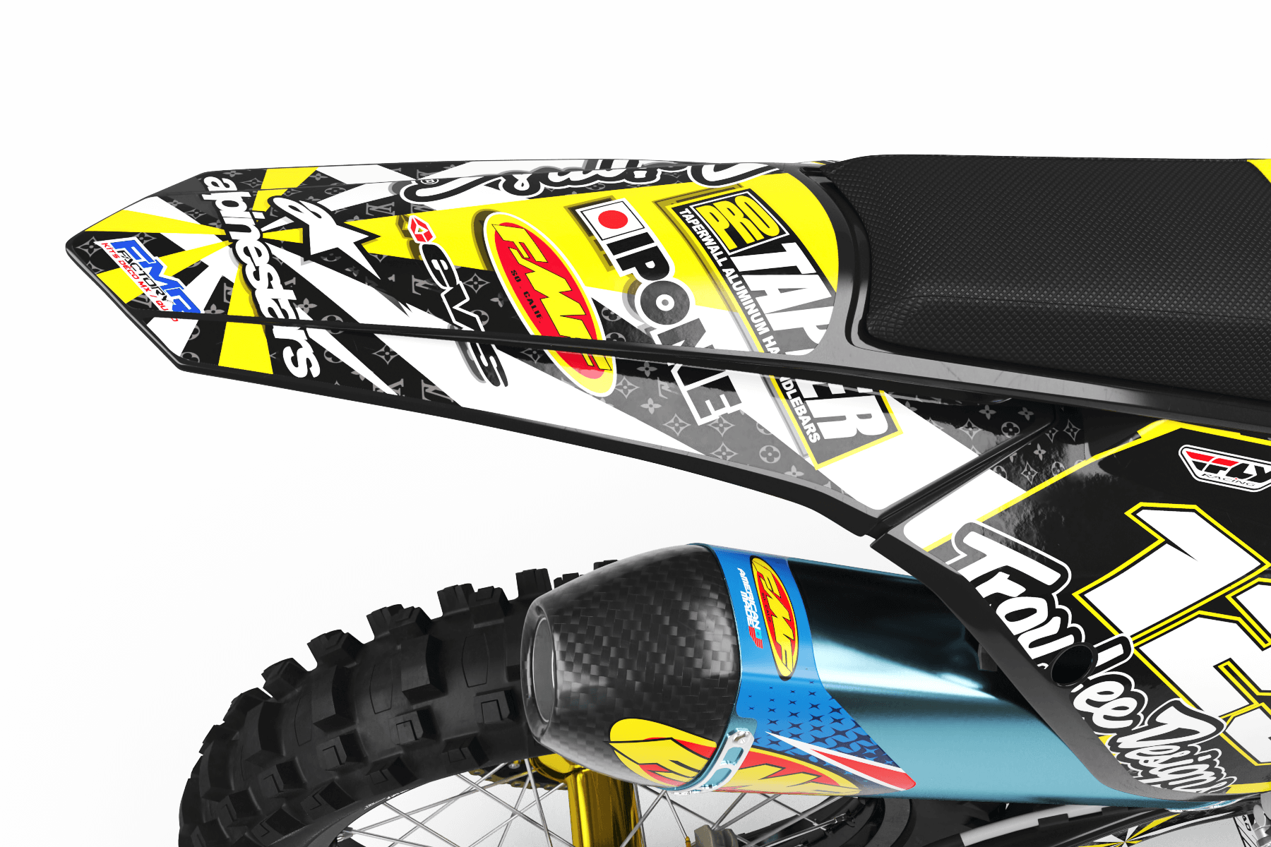 Graphics Kit ALPINESTARS YELLOW : Design designed for your Motocross