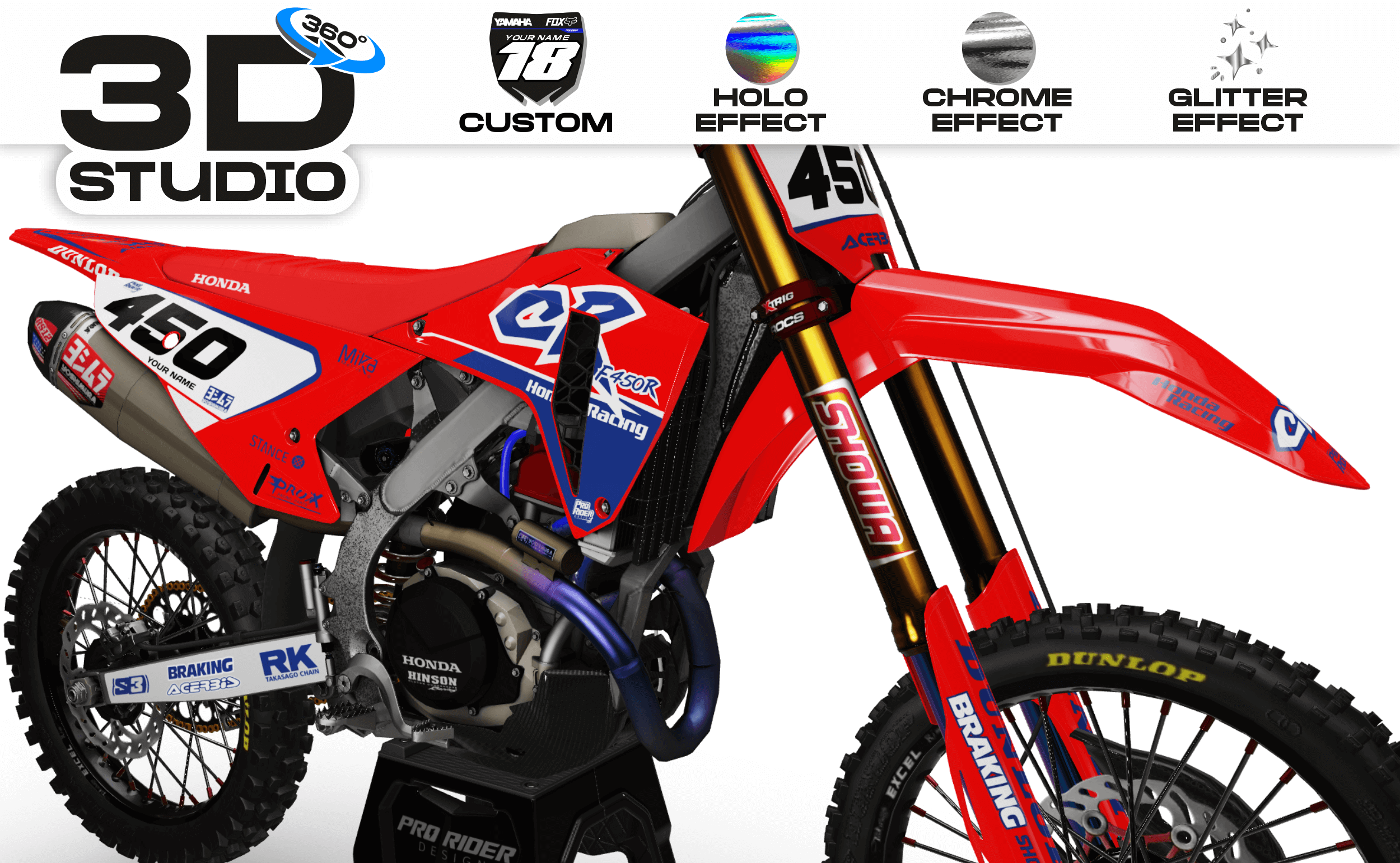 Graphics Kit HONDA RIVAL REDRED - 3D