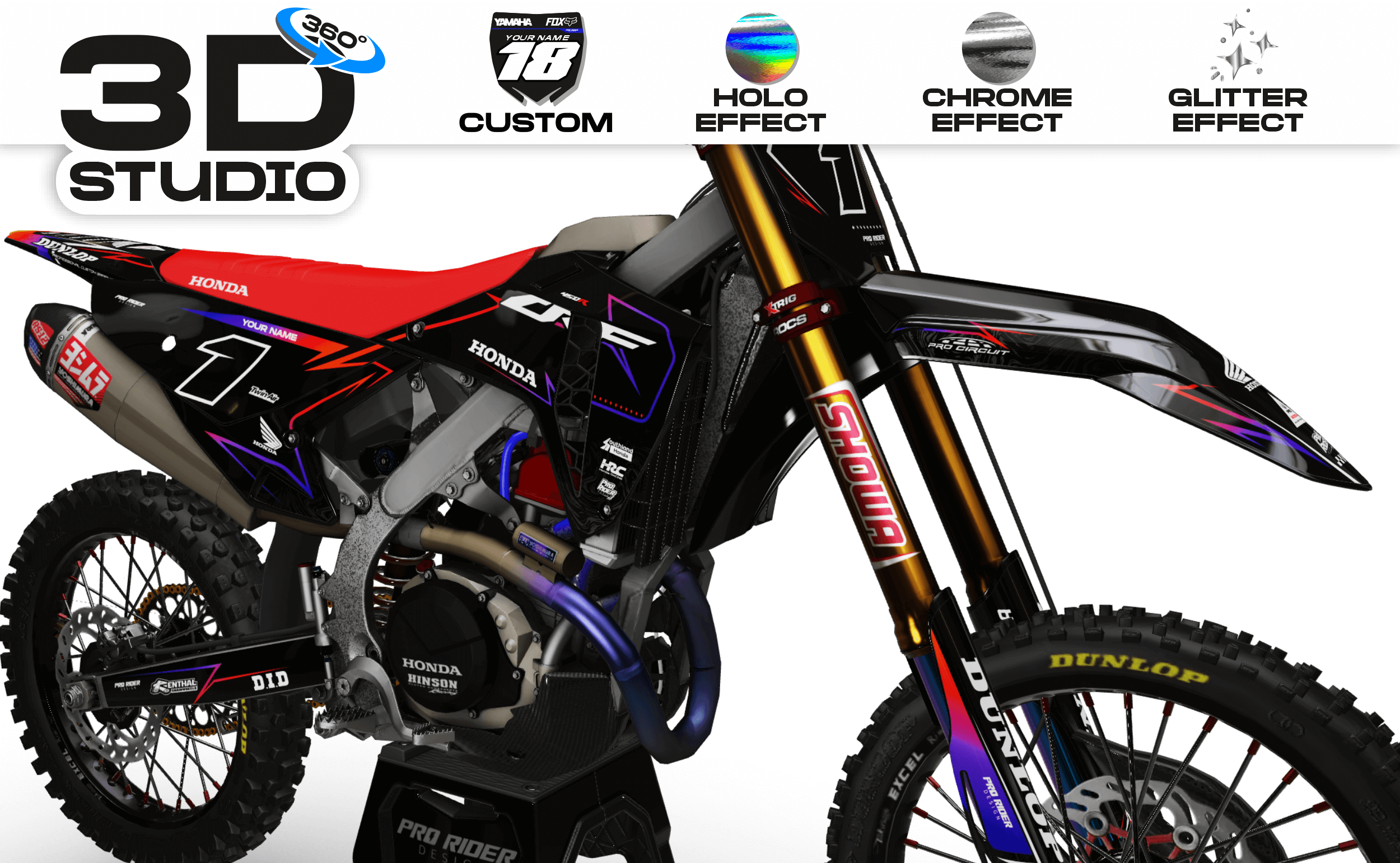 Graphics Kit HONDA BLINK PURP - 3D