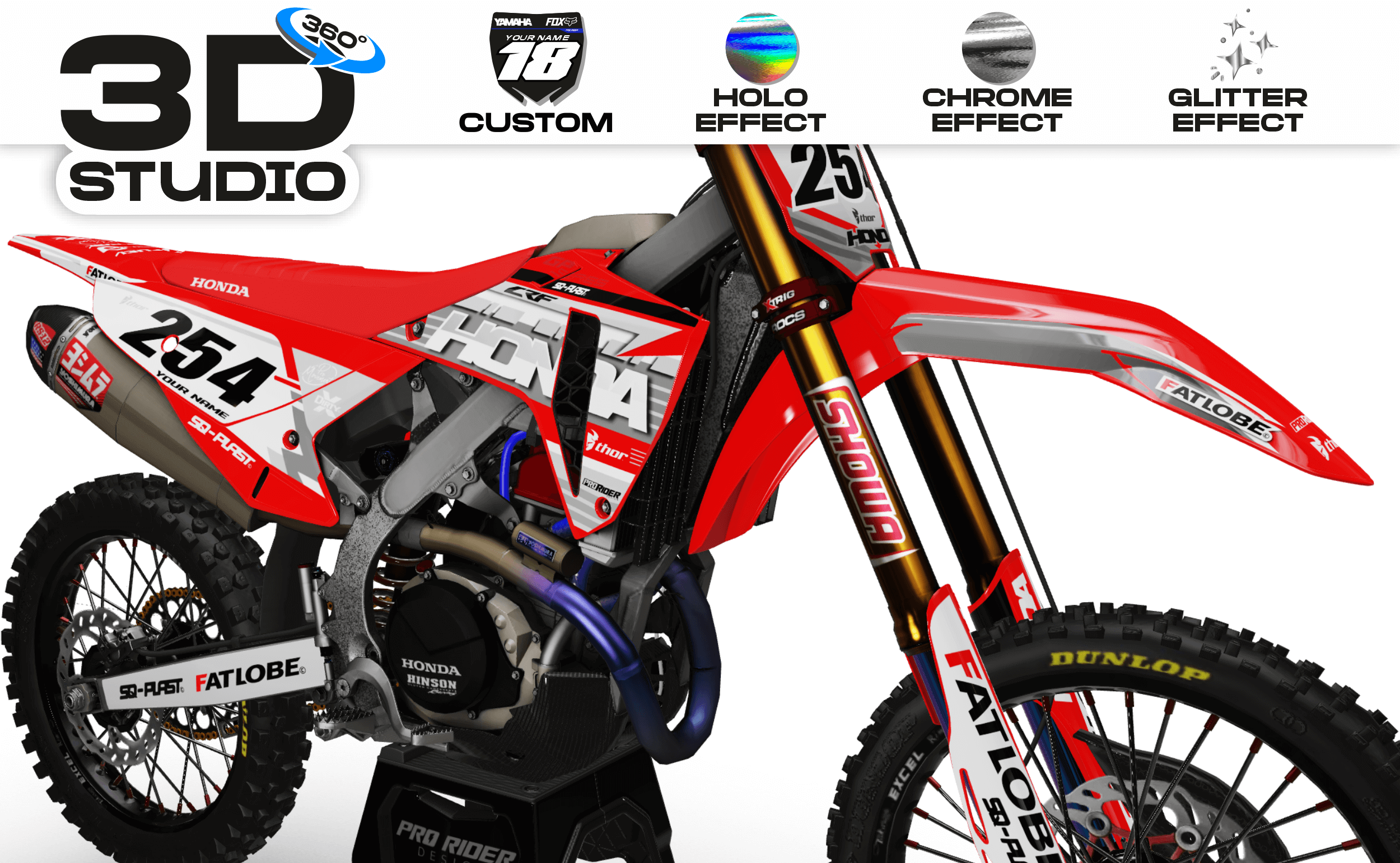 HONDA Graphics Kit RED ELEGANCE - 3D