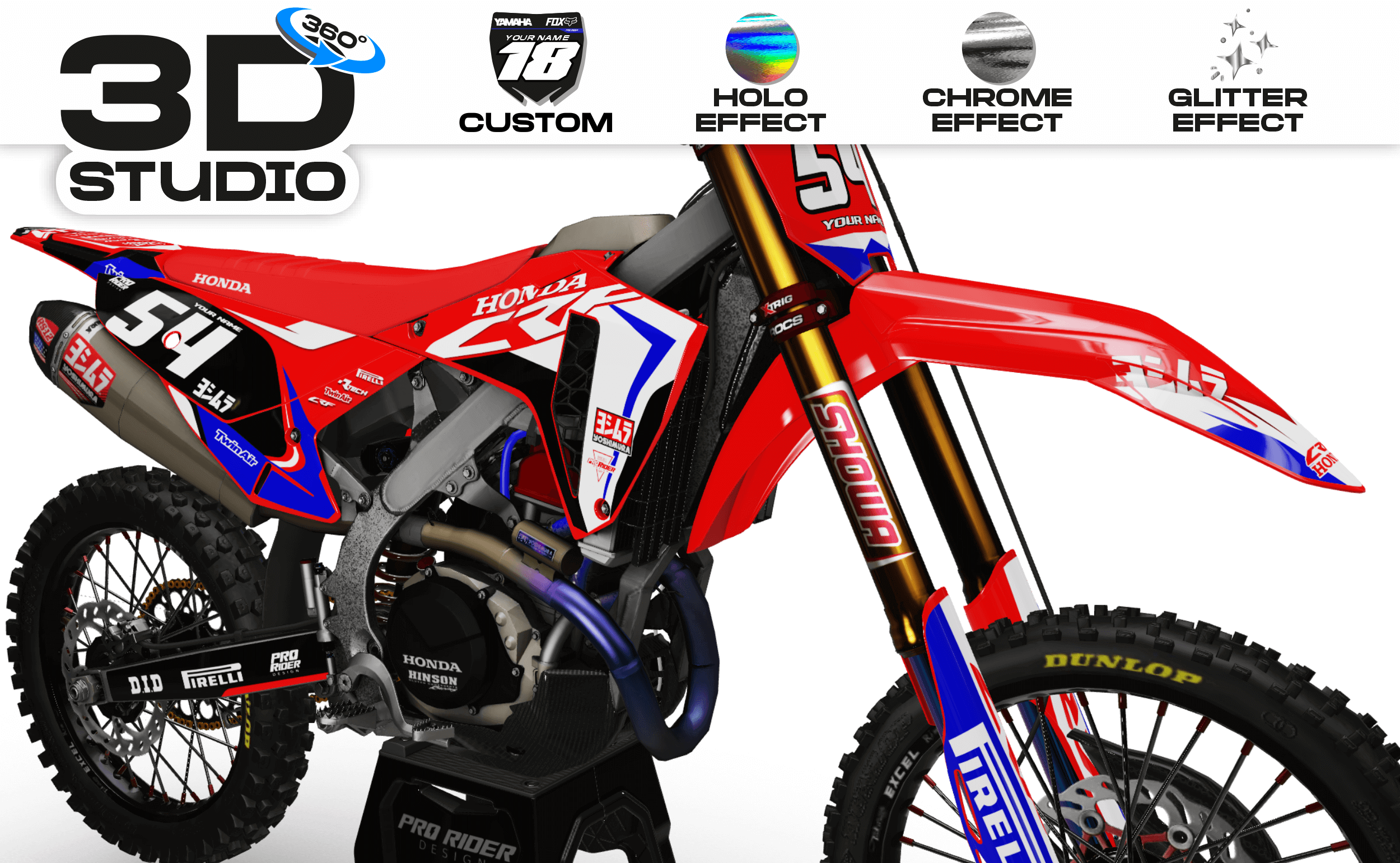 Graphics Kit HONDA MX TEST - 3D