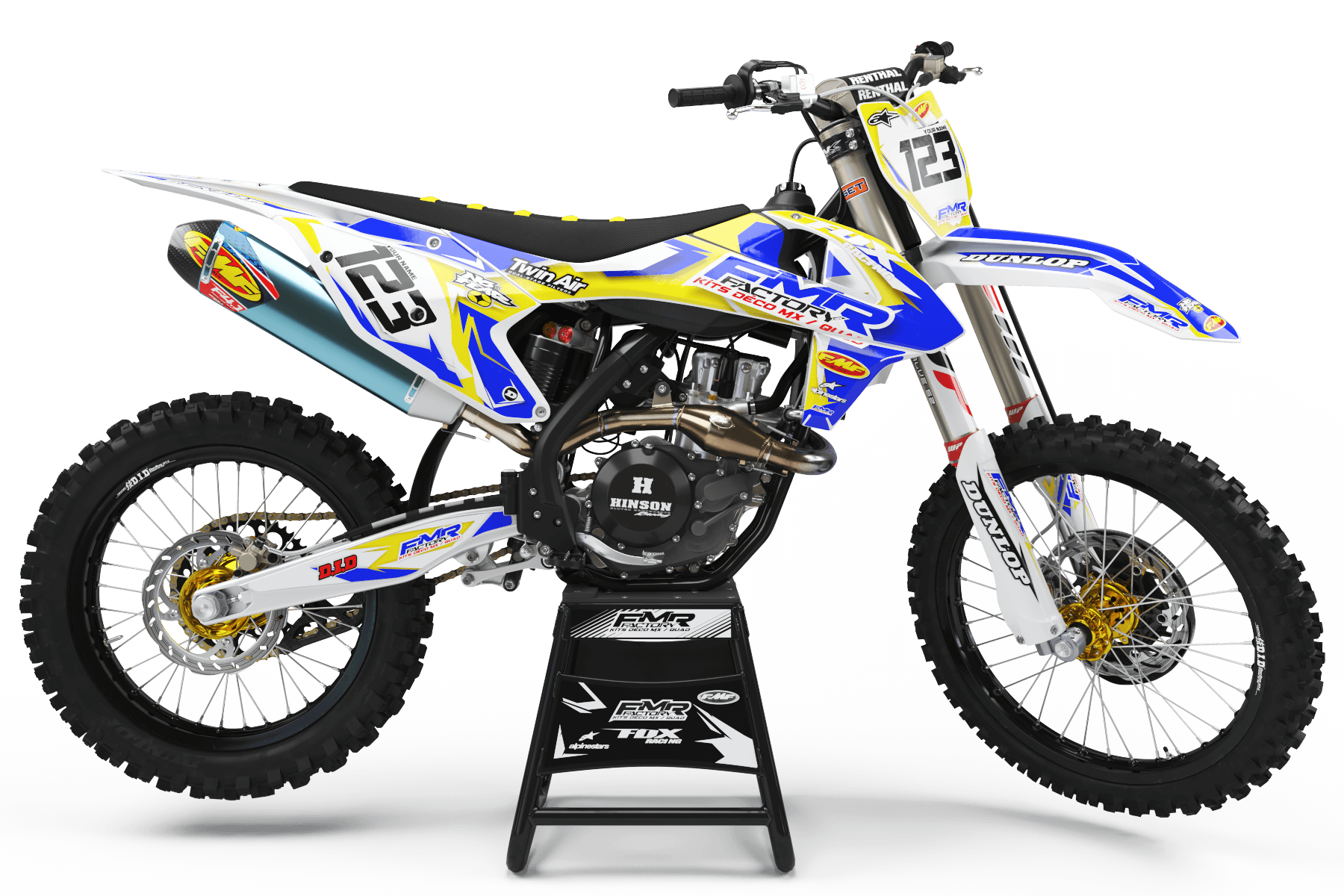 Graphics Kit FMR FACTORY YELLOW : Stunning design for your Motocross