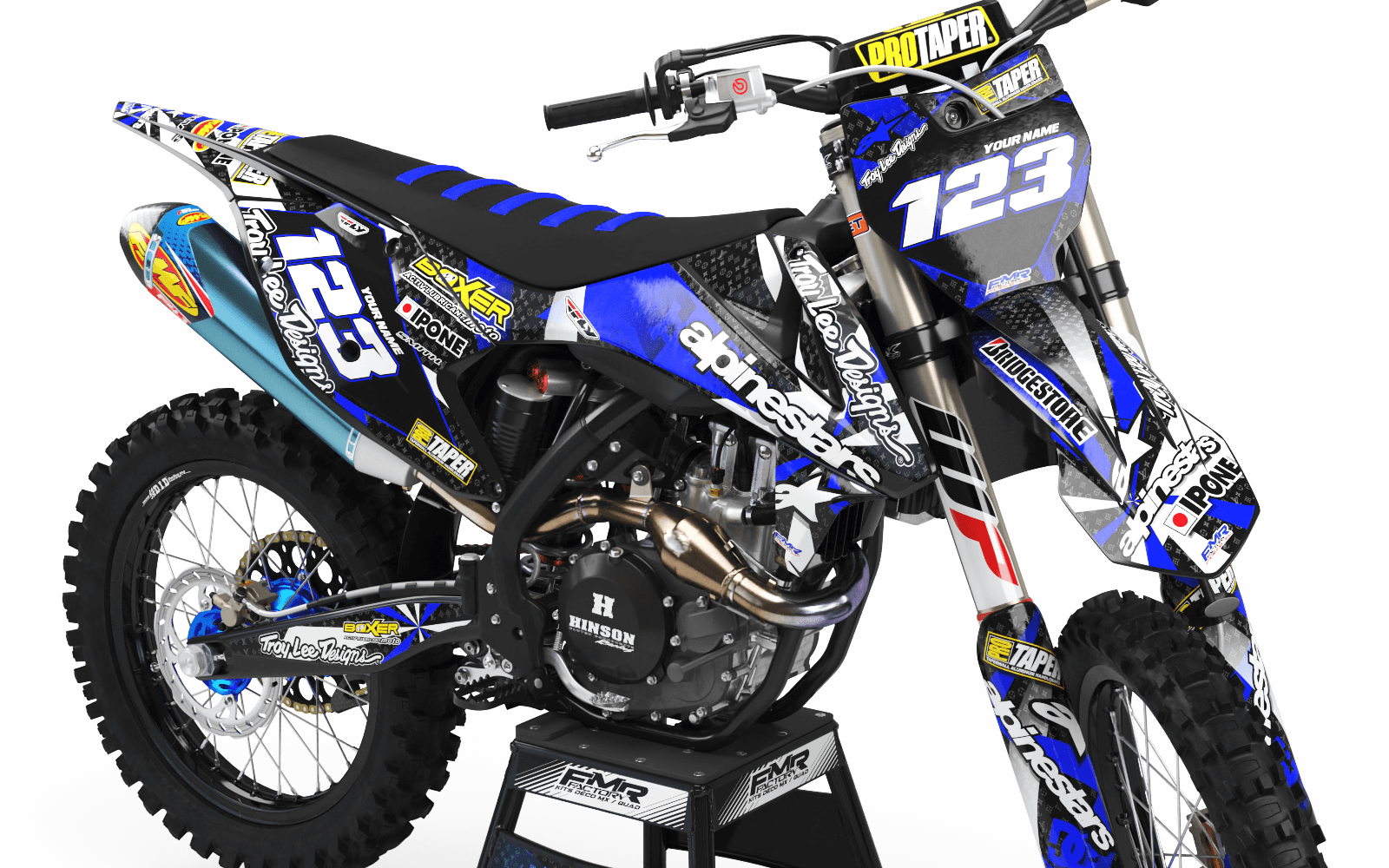 Graphics Kit ALPINESTARS BLUE : Design designed for your Motocross