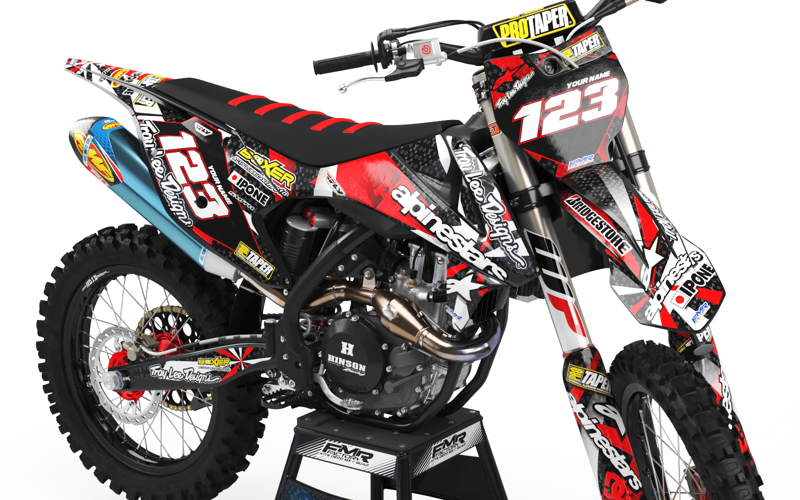 Graphics Kit ALPINESTARS RED : Design designed for your Motocross