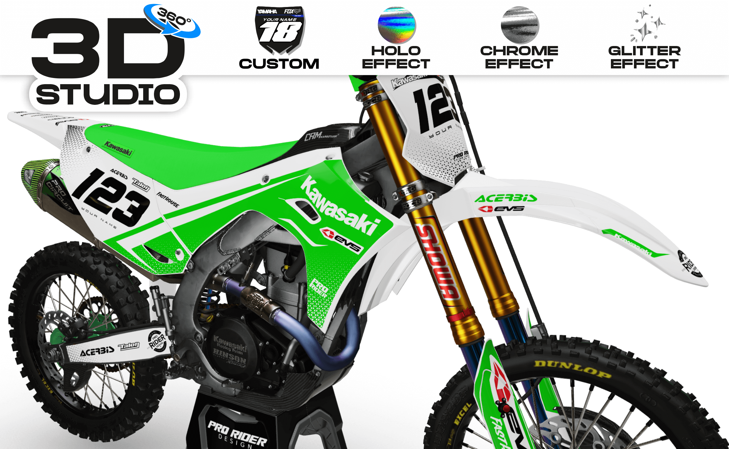 KAWASAKI Graphics Kit EVS ORIGIN - 3D