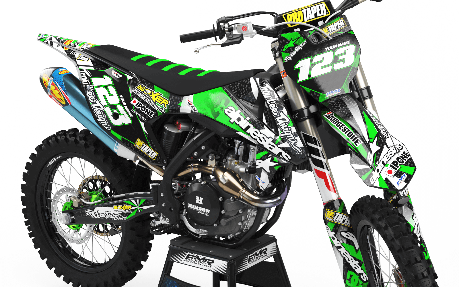 Graphics Kit ALPINESTARS GREEN : Design designed for your Motocross