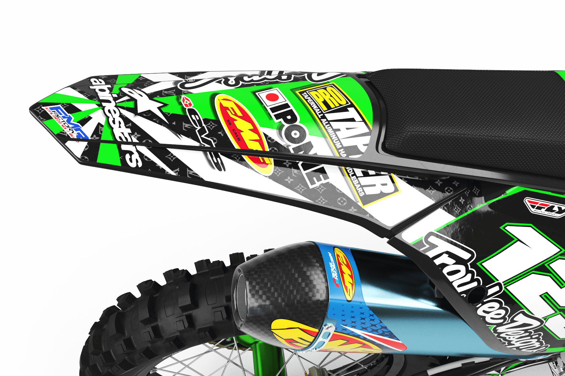 Graphics Kit ALPINESTARS GREEN : Design designed for your Motocross