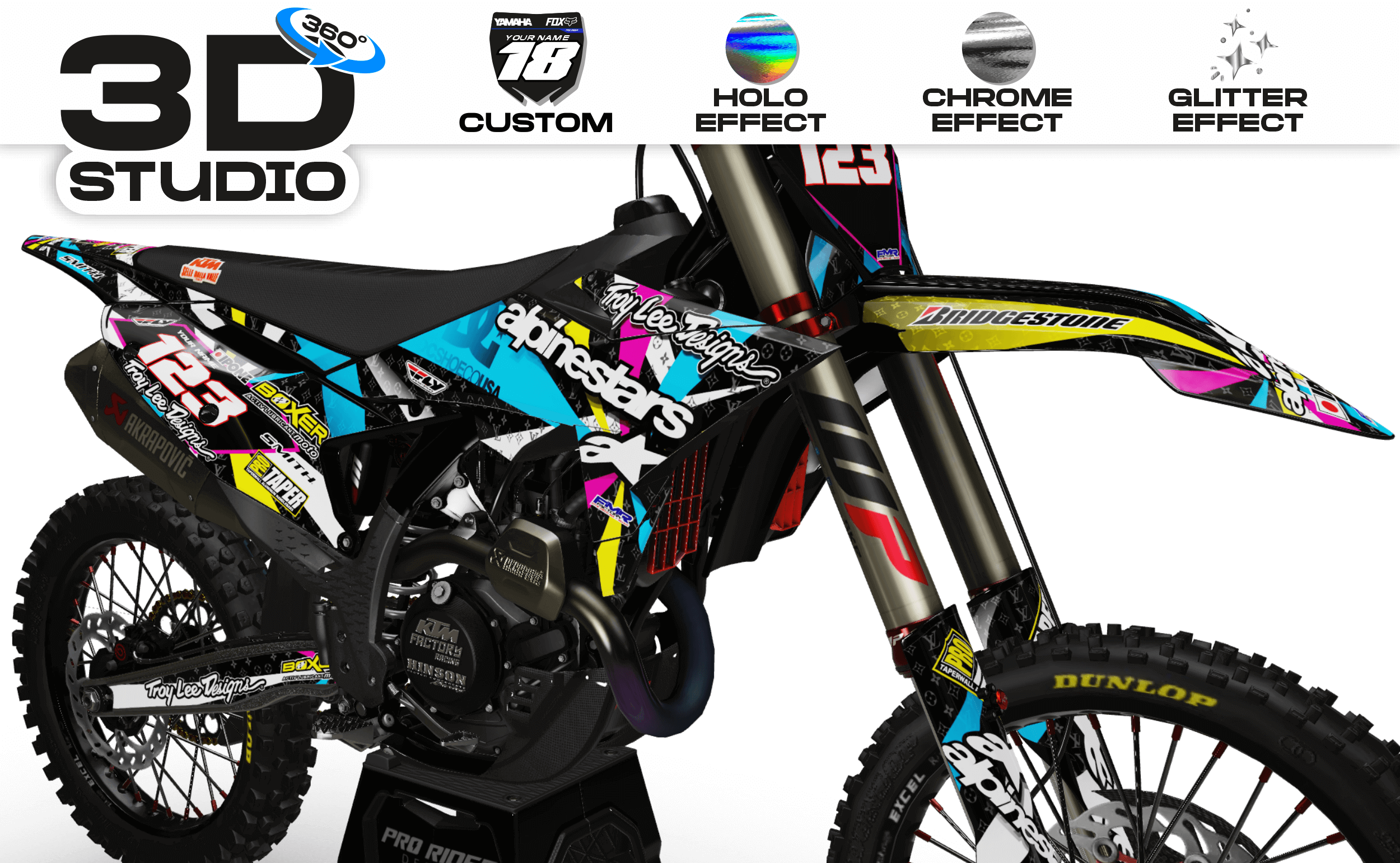 Graphics Kit ALPINESTARS MULTI : Design designed for your Motocross - 3D