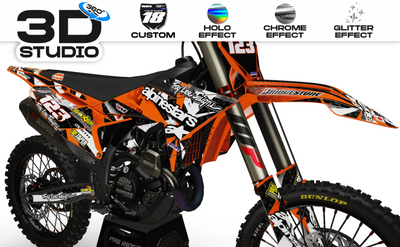 Graphics Kit ALPINESTARS ORANGE : Design designed for your Motocross - 3D