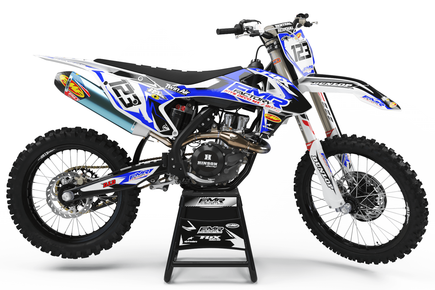 Graphics Kit FMR FACTORY BLUE : Stunning design for your Motocross