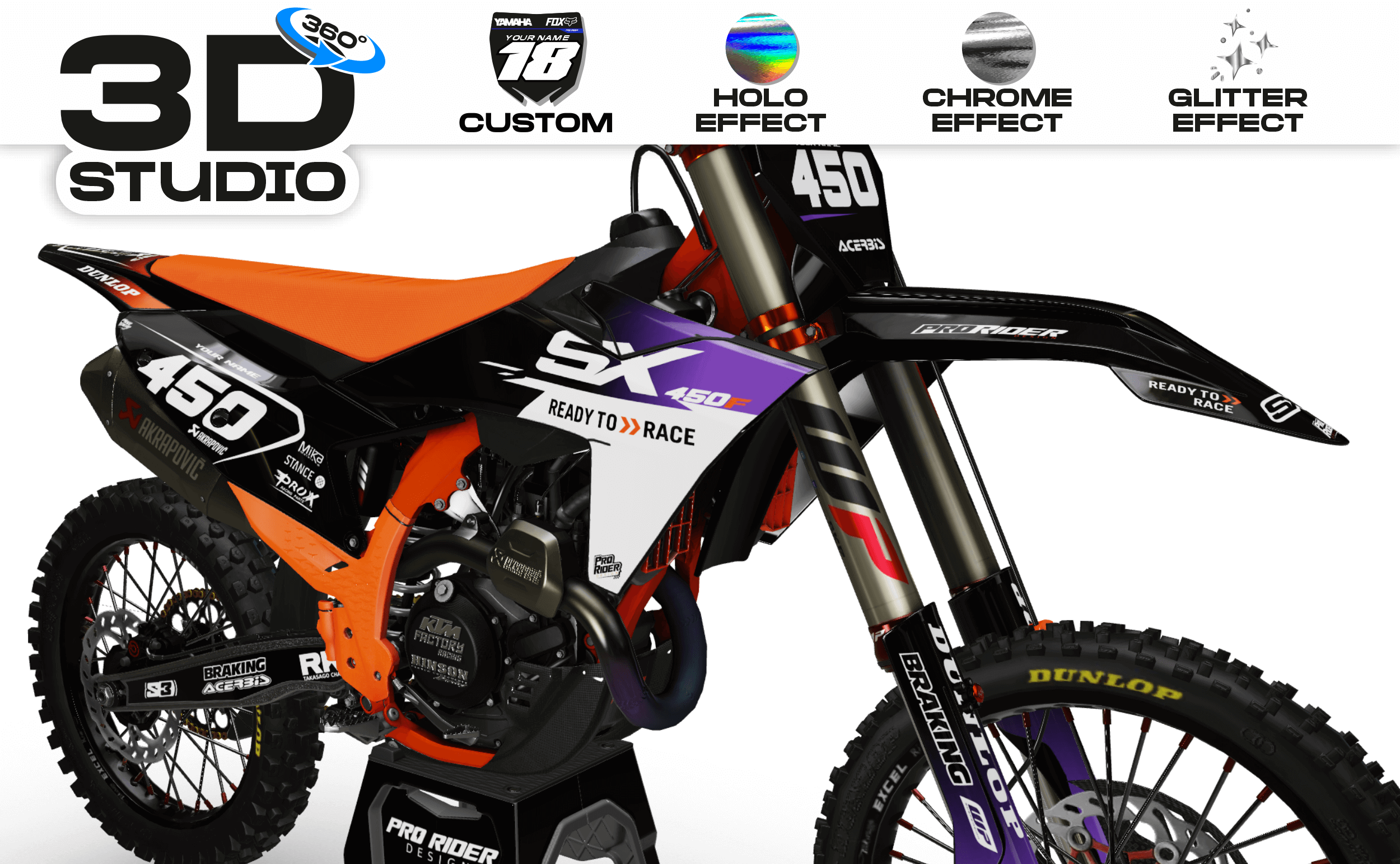 Custom Graphics KTM RIVAL PURPLE - 3D