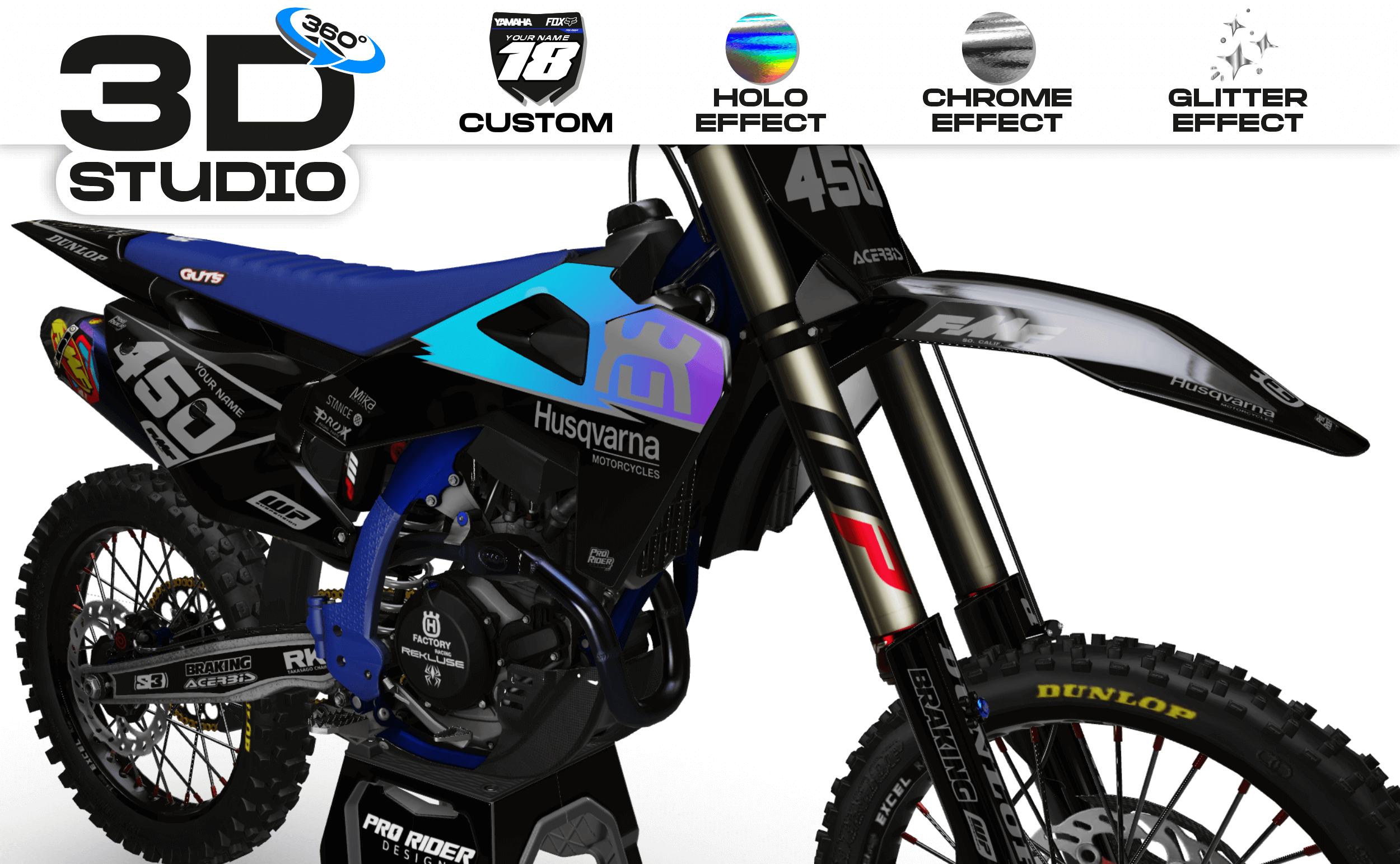 HUSQVARNA Custom Graphics RIVAL BLACK - 3D