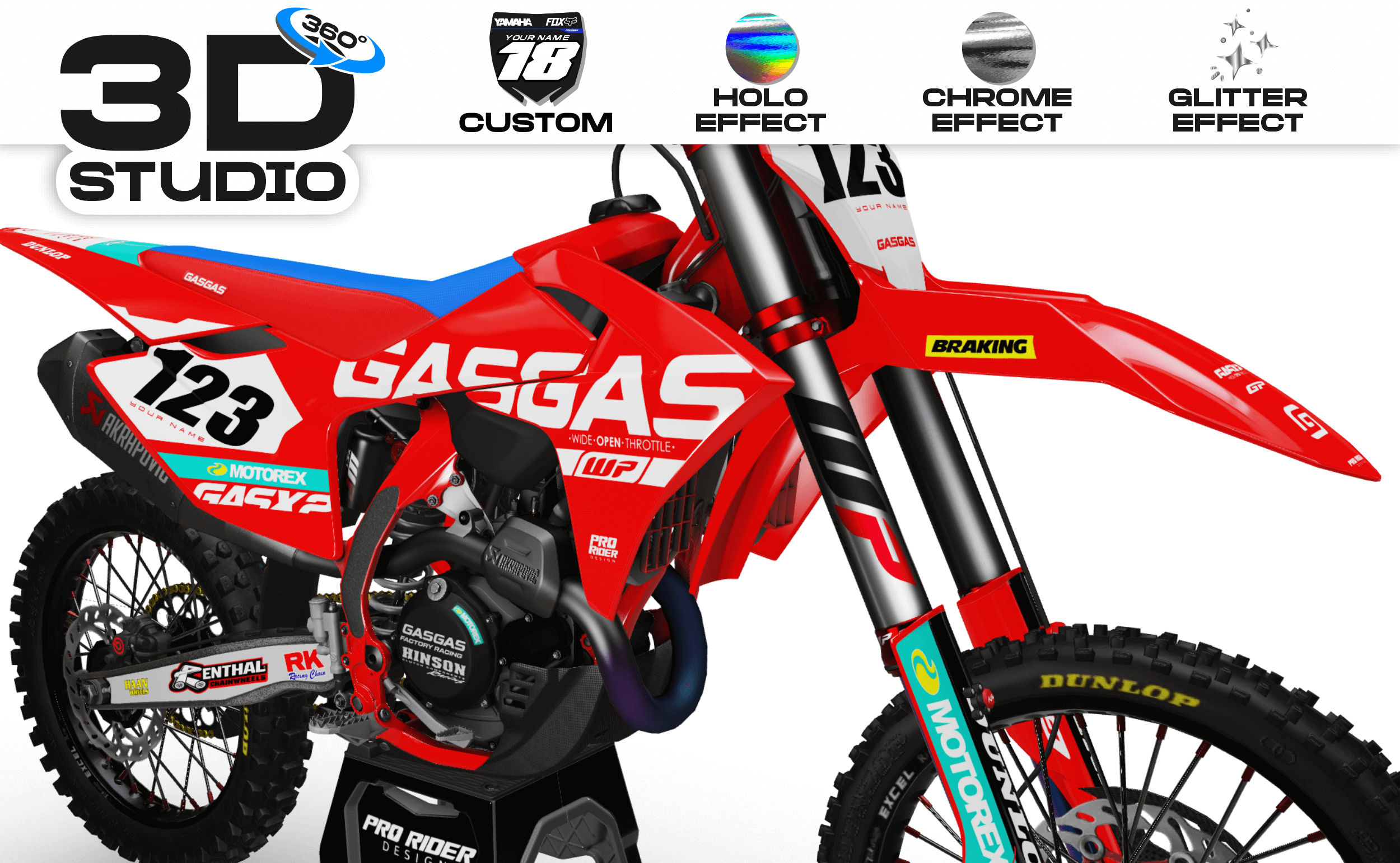 Graphics Kit GASGAS MENTOR RED.1 - 3D
