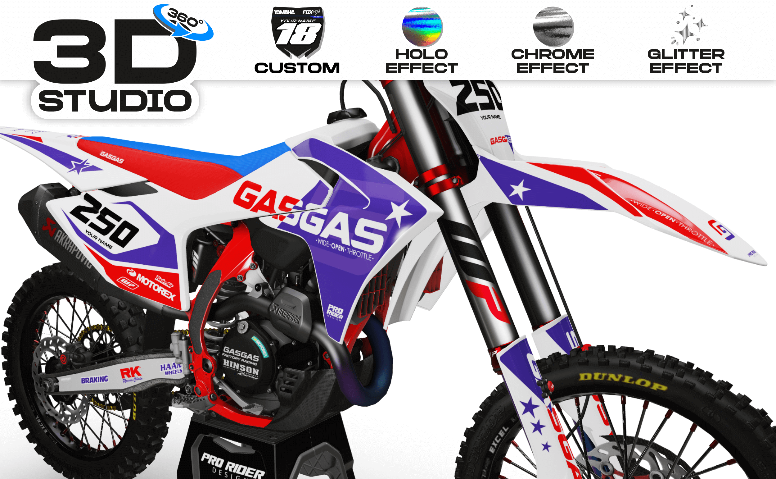 Graphics Kit GASGAS USA TEAM - 3D