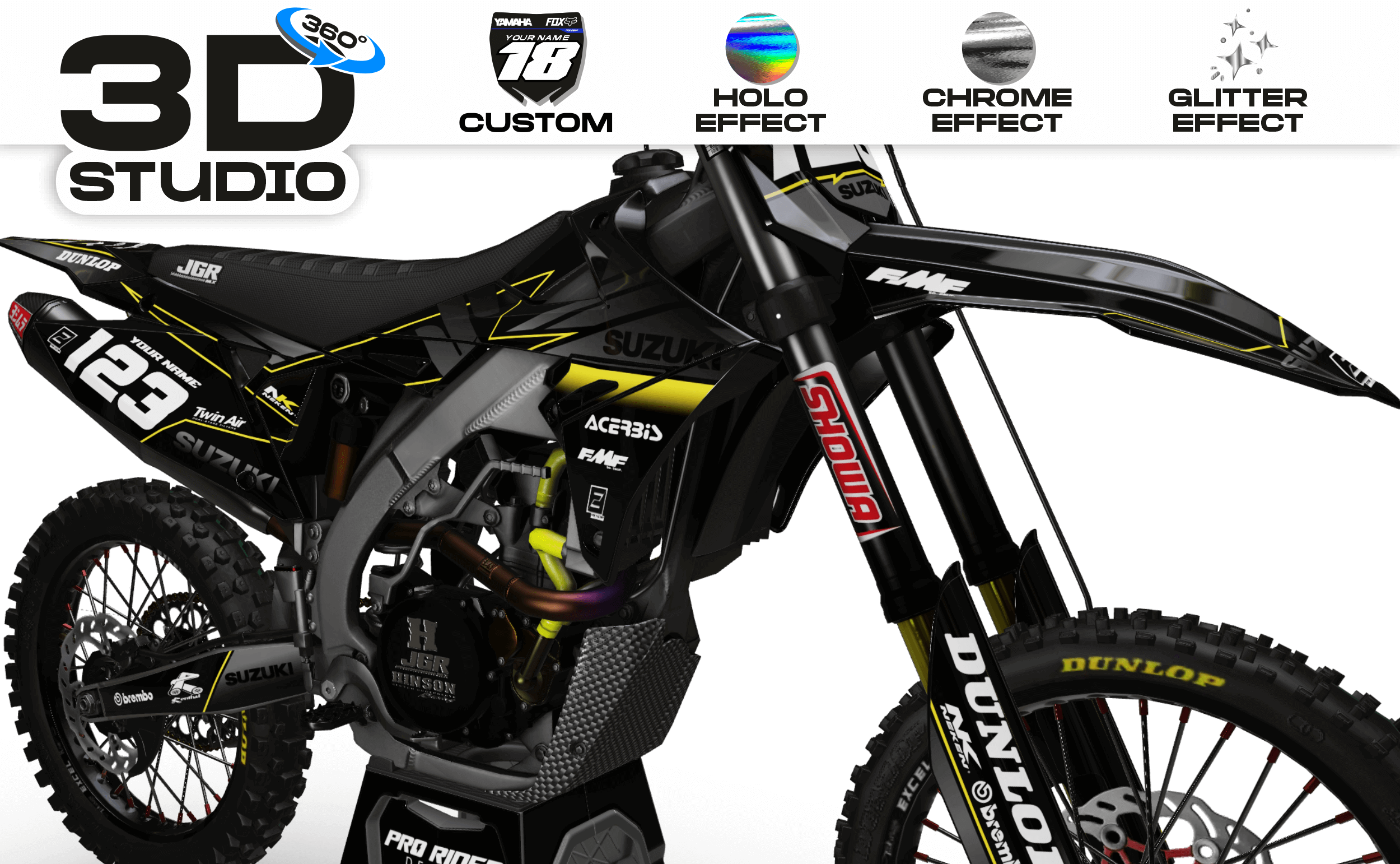 Suzuki Graphics FACTORY NEKEN BLACK MATT : Give style to your bike - 3D