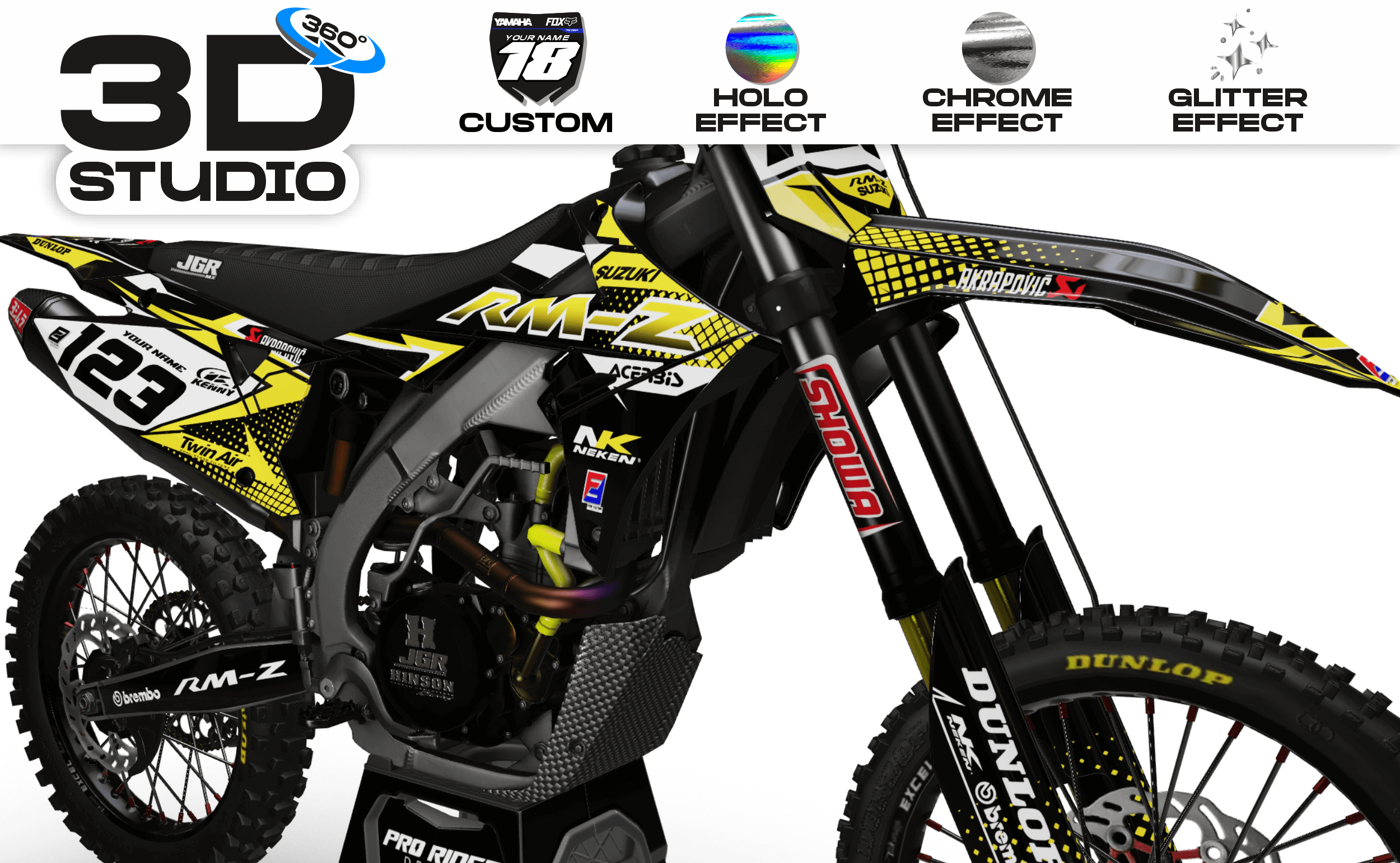 Suzuki Graphics FACTORY ENERGY YELLOW : Our best kits for Suzuki - 3D