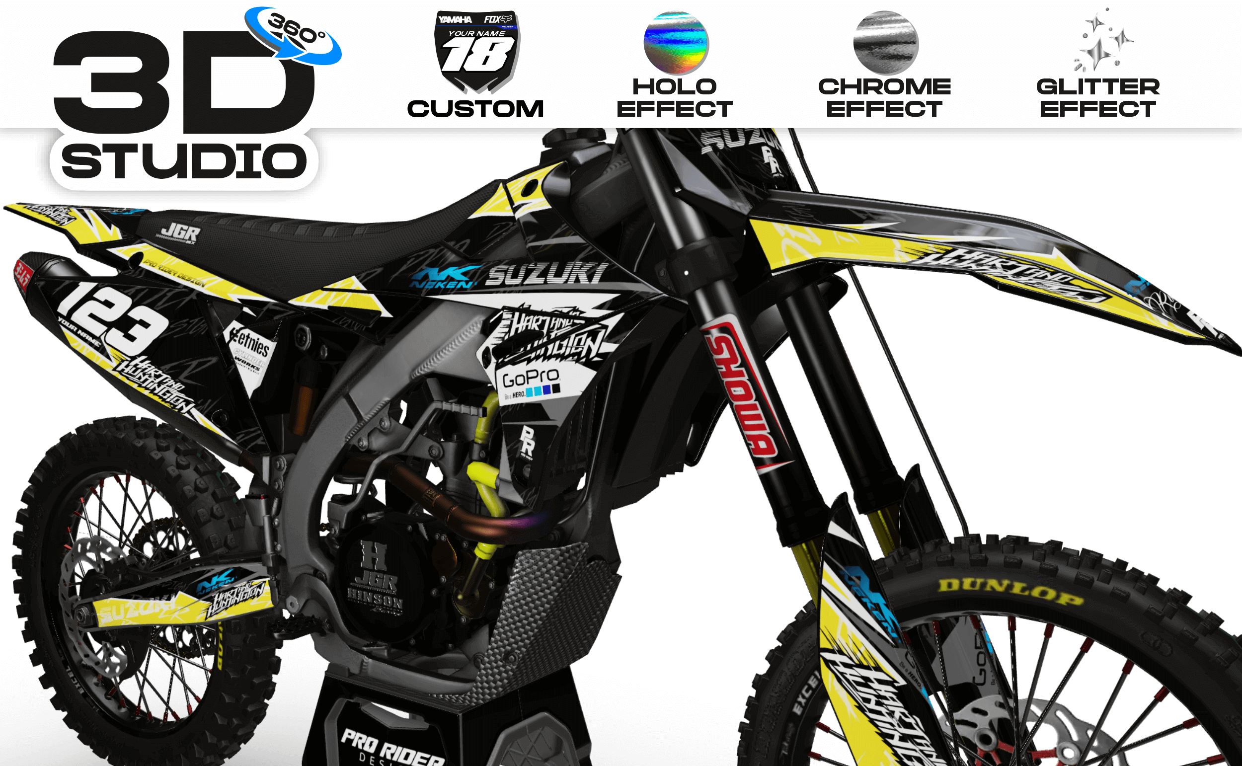 SUZUKI Graphics Kit GO PRO HART AND HUNTINGTON - 3D