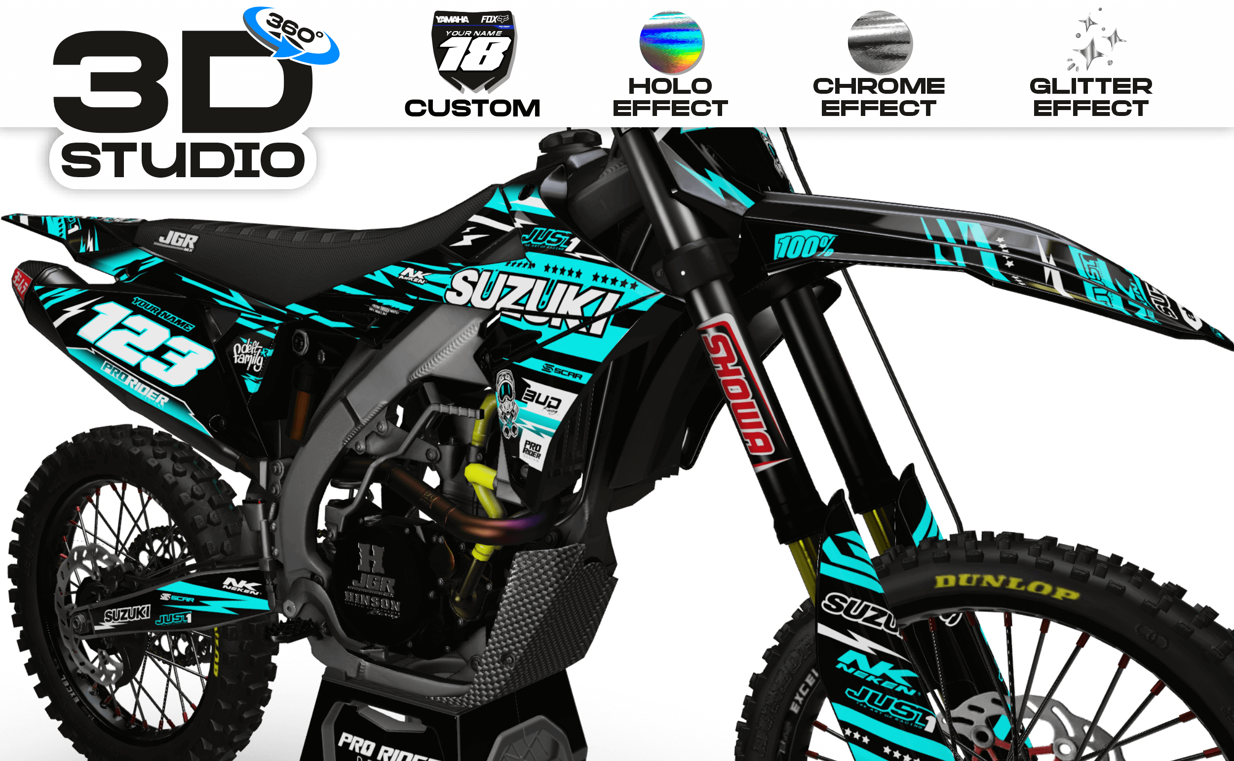 SUZUKI Graphics kit just1 BLUE - 3D
