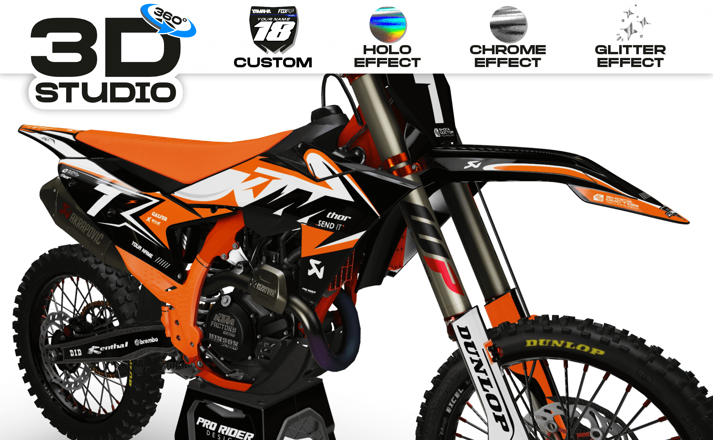 KTM Graphics Kit PERSO FENTY - 3D