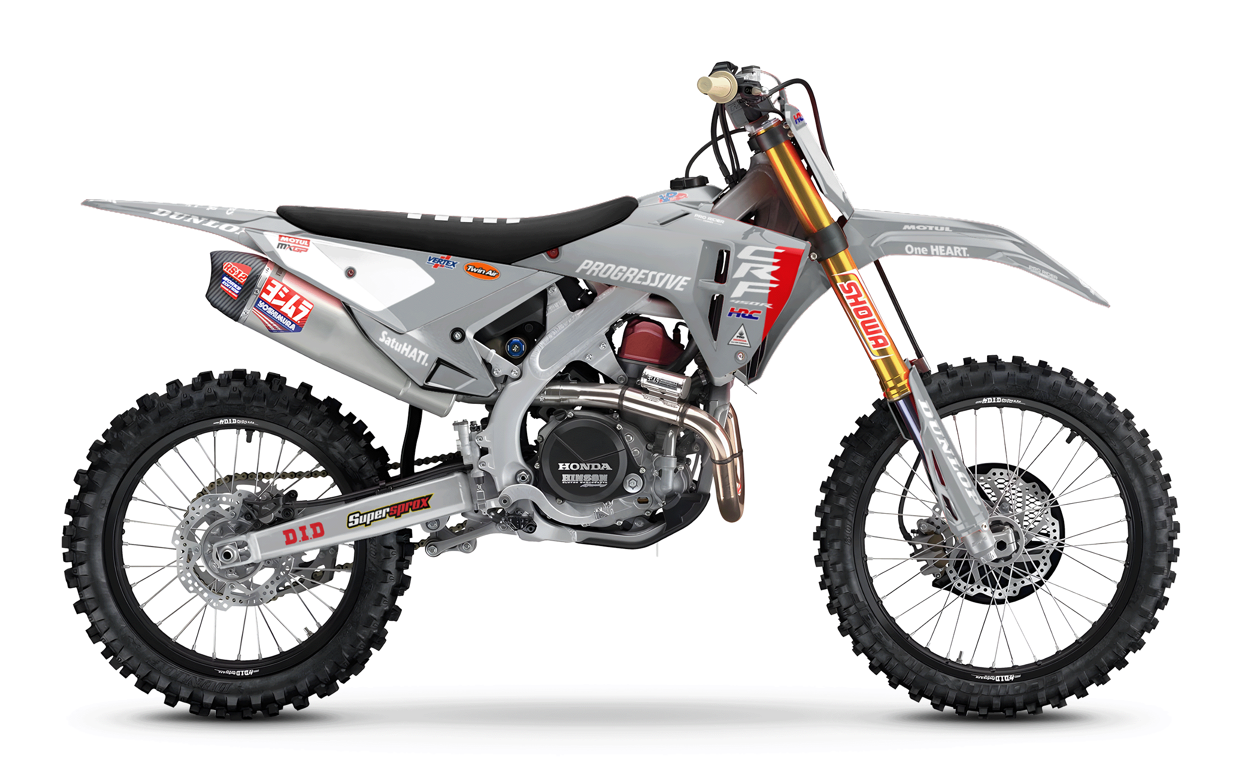 HONDA custom Graphics Motocross HRC SMX Team PROGRESSIVE | GREY