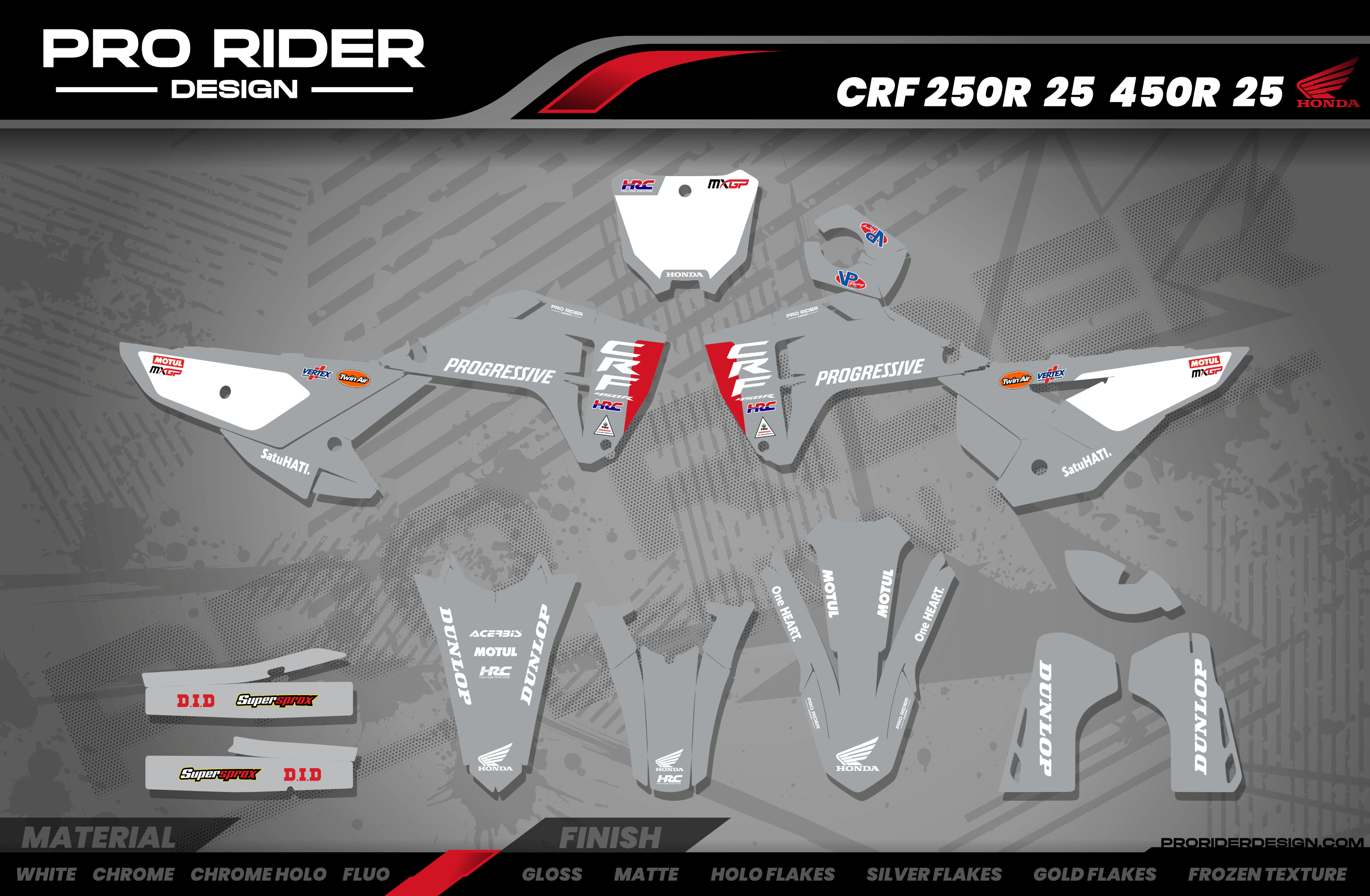 HONDA custom Graphics Motocross HRC SMX Team PROGRESSIVE | GREY