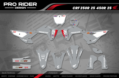 HONDA custom Graphics Motocross HRC SMX Team PROGRESSIVE | GREY