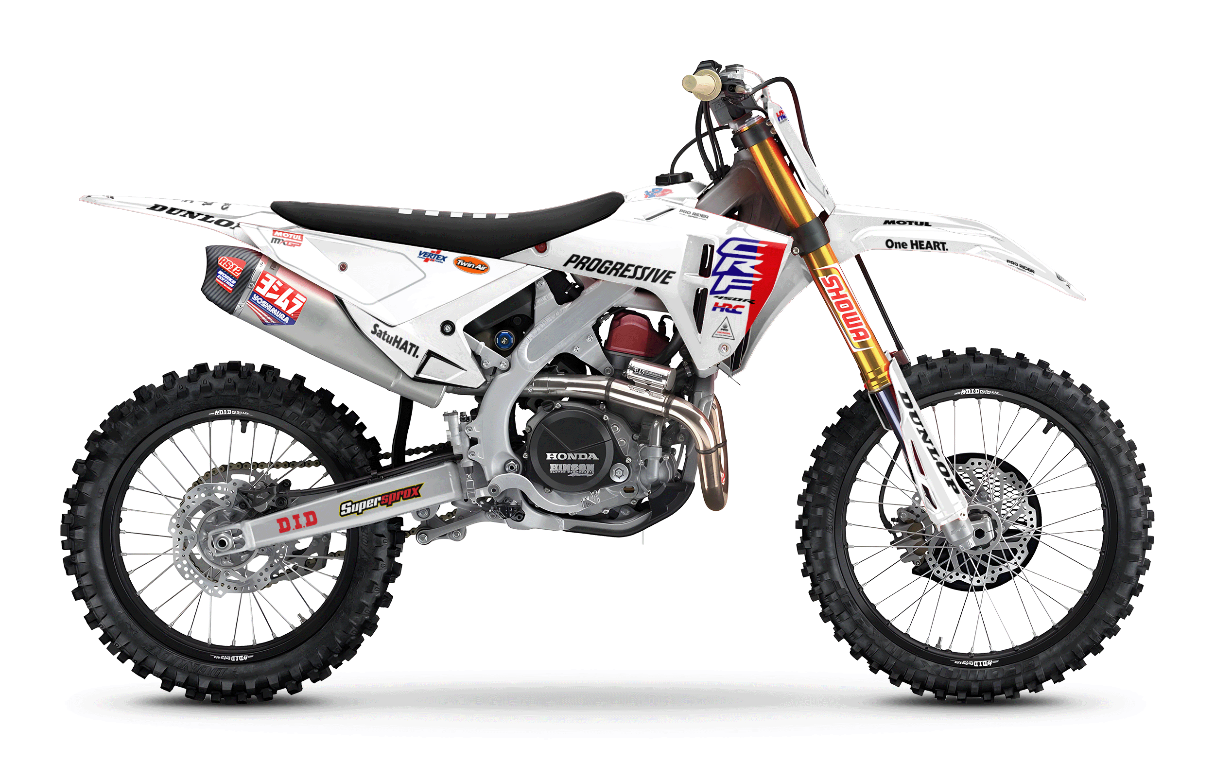 HONDA custom Graphics Motocross HRC SMX Team PROGRESSIVE | WHITE