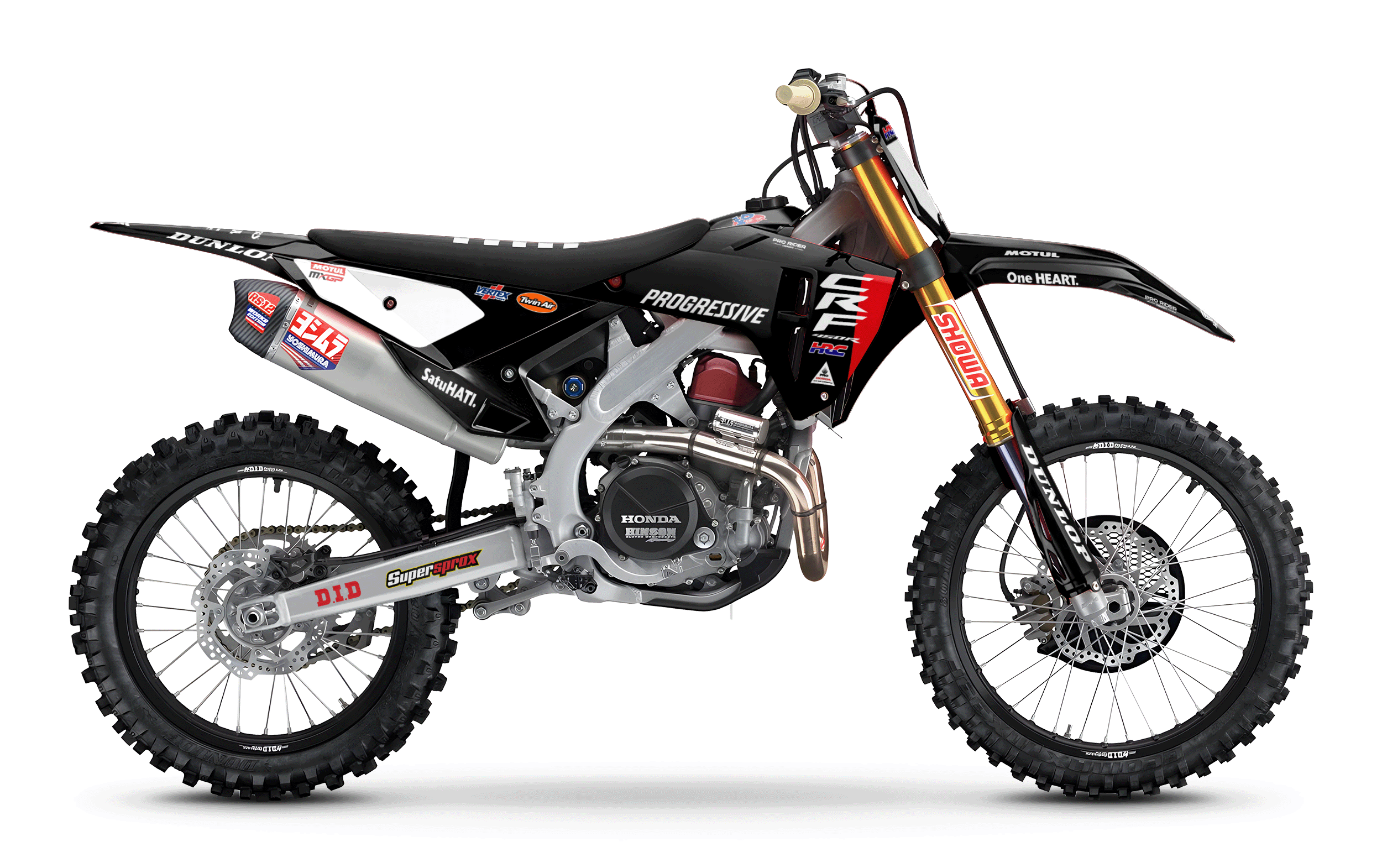 HONDA custom Graphics Motocross HRC SMX Team PROGRESSIVE | BLACK