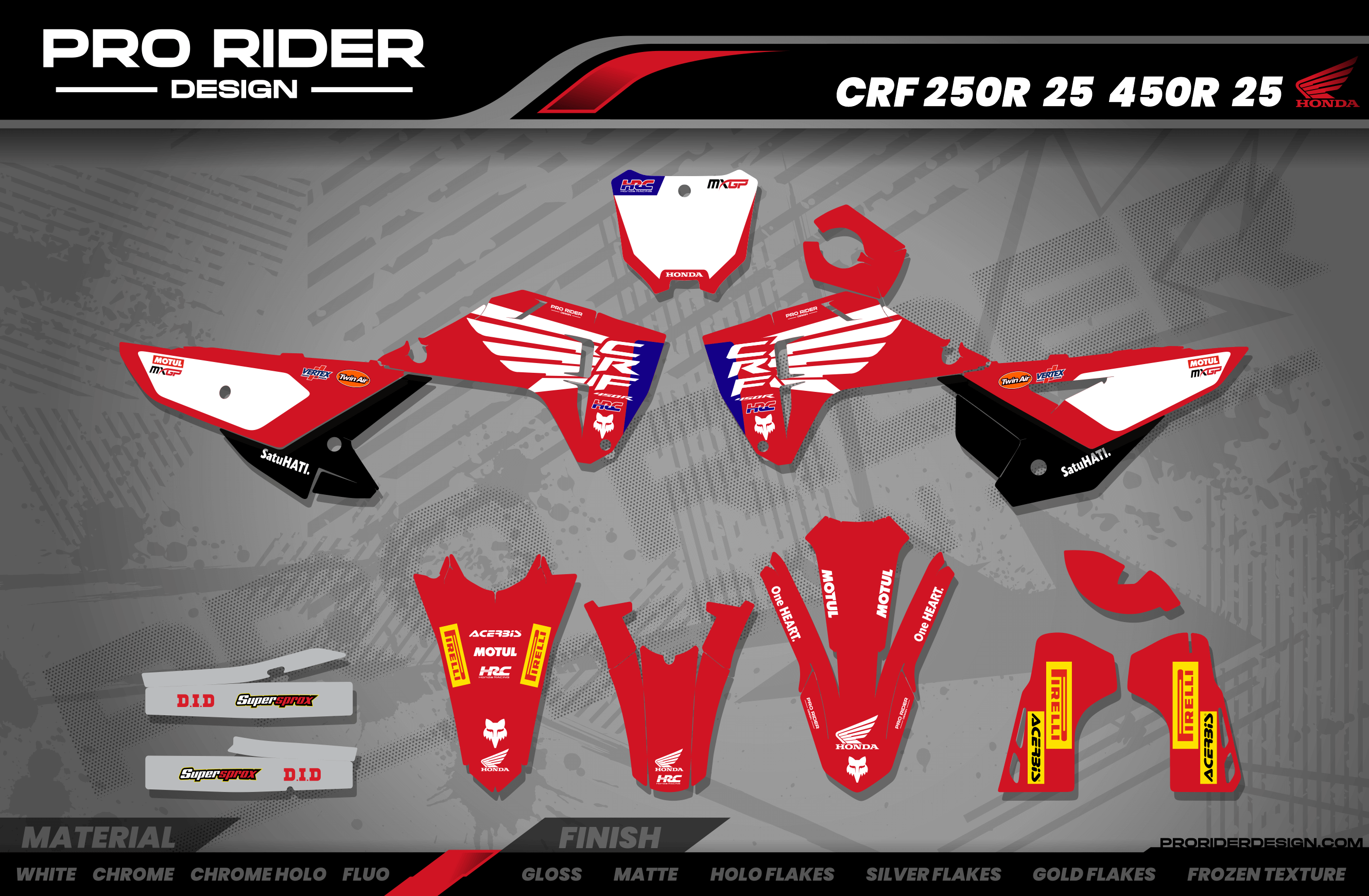 Custom Graphics Motocross HONDA | HRC RED WINGS