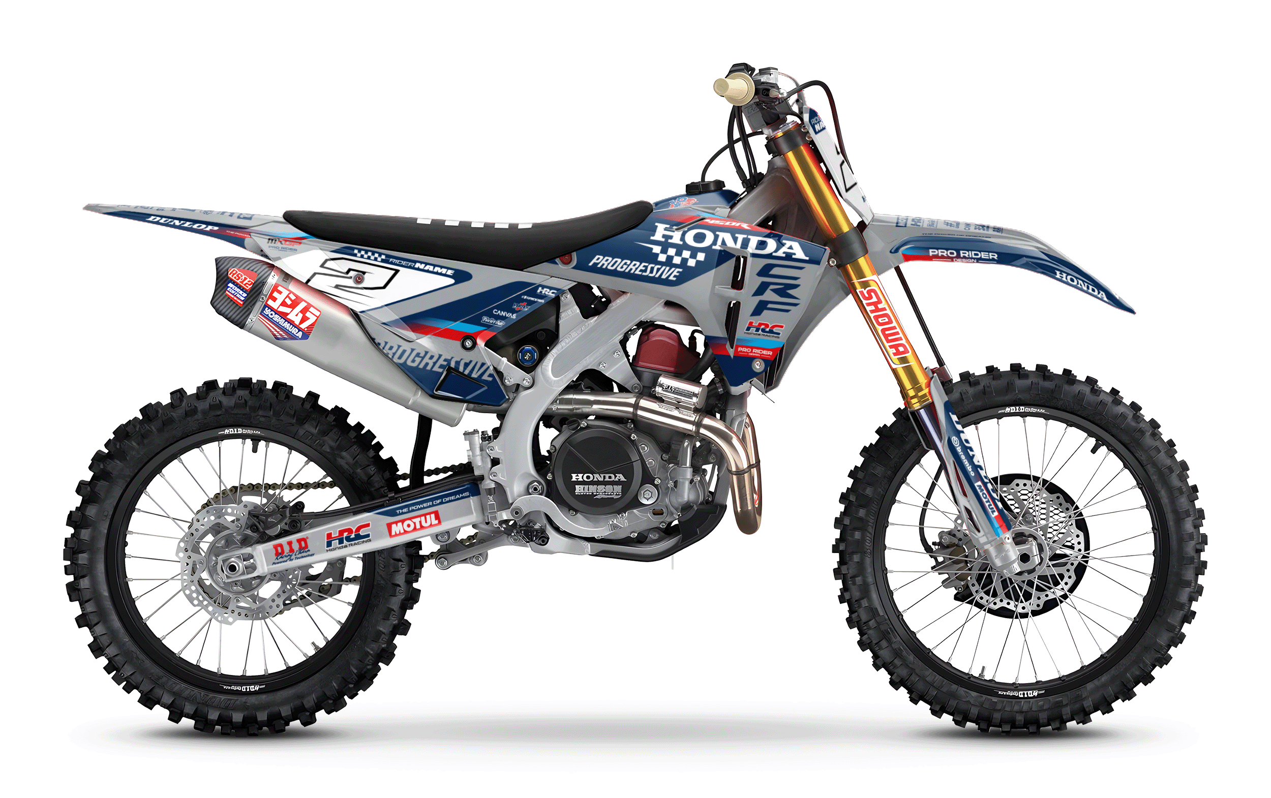 HONDA Custom Graphics Motocross TEAM HRC PROGRESSIVE | BLUE & GREY