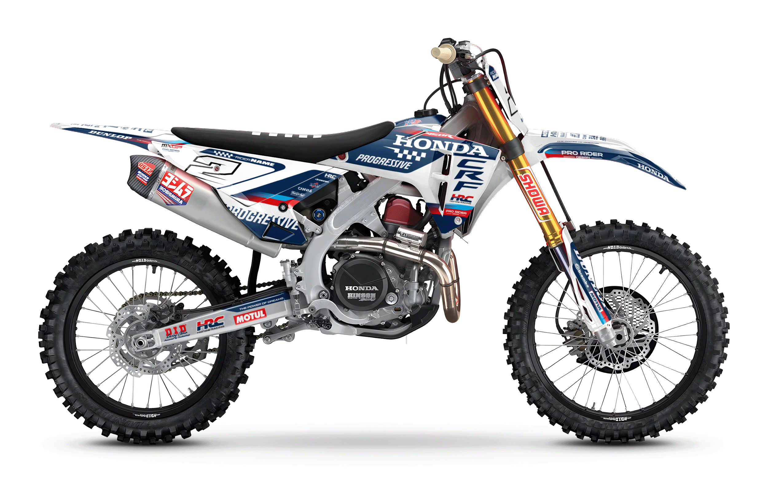 HONDA Custom Graphics Motocross TEAM HRC PROGRESSIVE | BLUE & WHITE