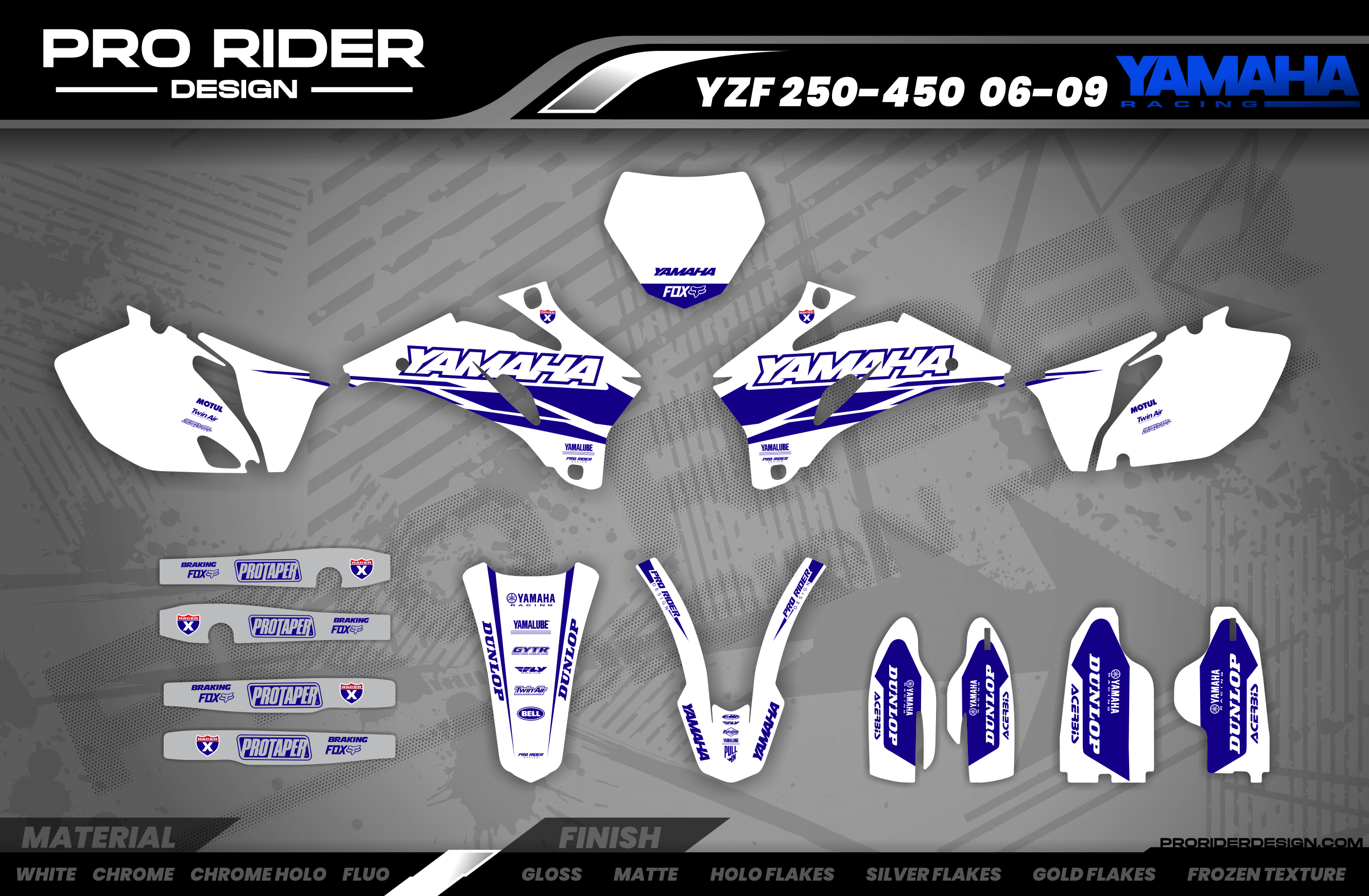YZ YZF TTR PW Custom Graphics YAMAHA Speed Blocks - WHITE