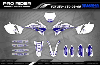 YZ YZF TTR PW Custom Graphics YAMAHA Speed Blocks - WHITE
