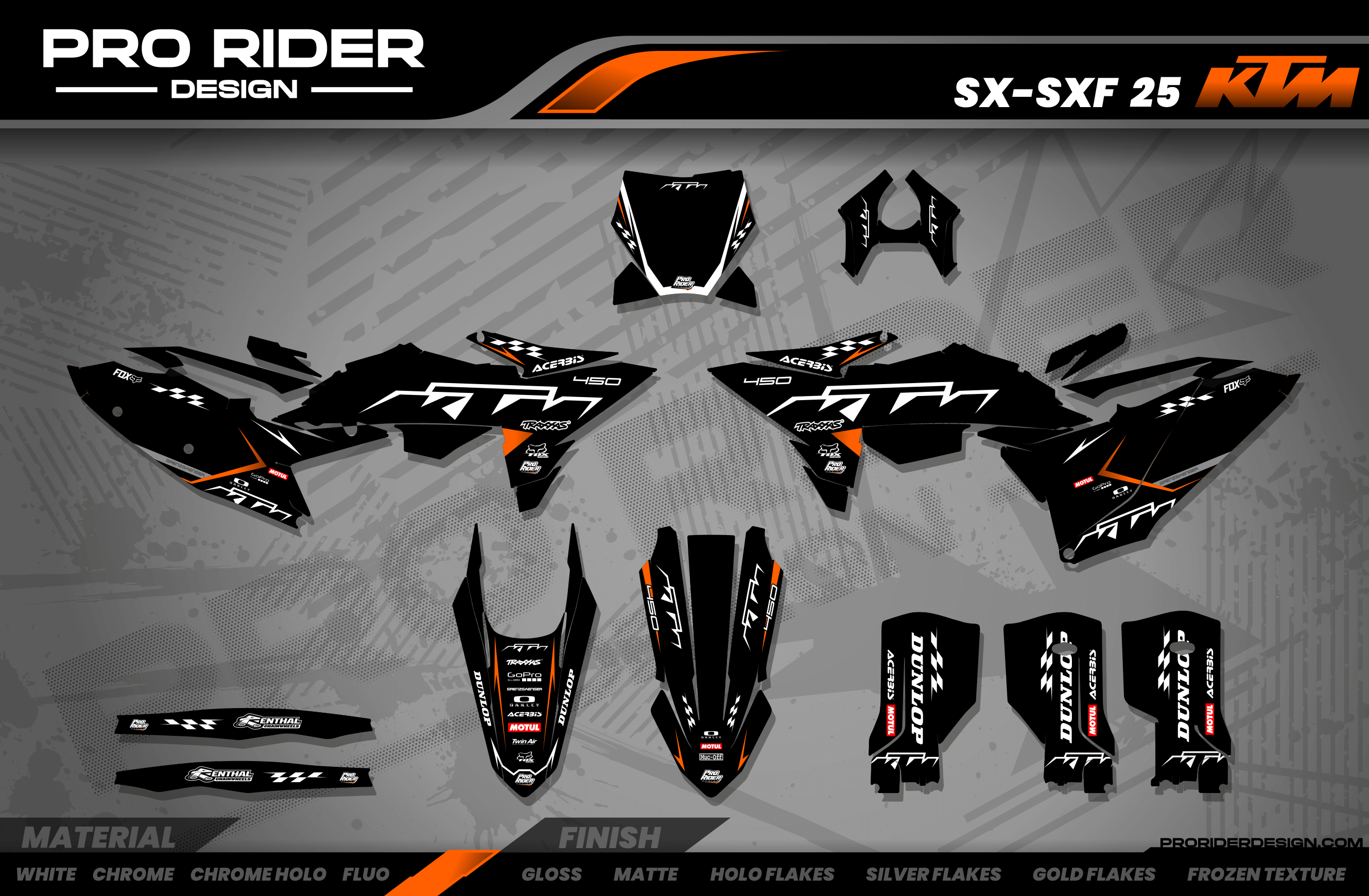 KTM Graphics SX XC SXF XCF EXC.. - ProLine Black/orange