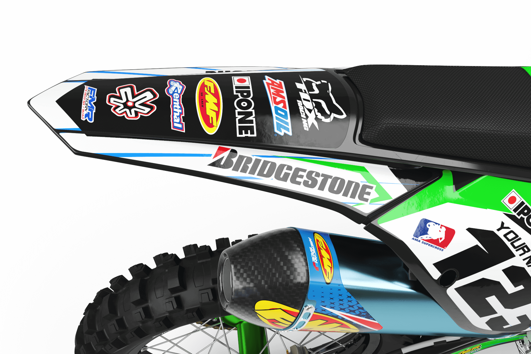 Graphics Kit BOXER GREEN : Add value to your Motocross