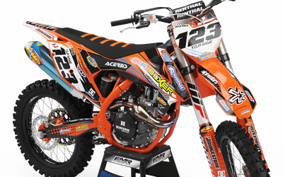 Graphics Kit BOXER BOXER ORANGE : Add value to your Motocross and Quad