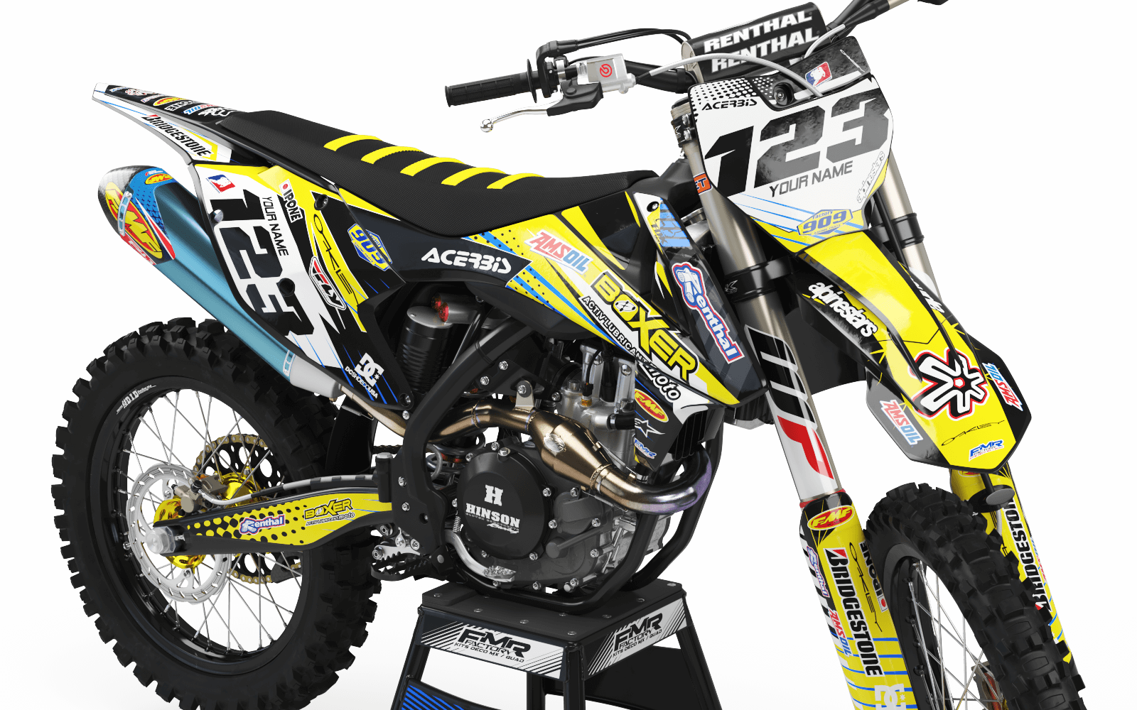 Graphics Kit BOXER YELLOW : Add value to your Motocross and Quad