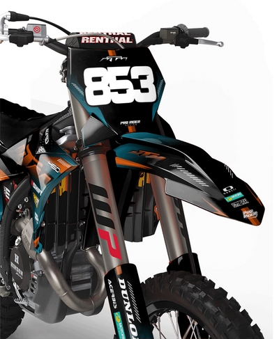 KTM Graphics SX XC SXF XCF EXC.. | Shadow Edition | Black orange dark teal