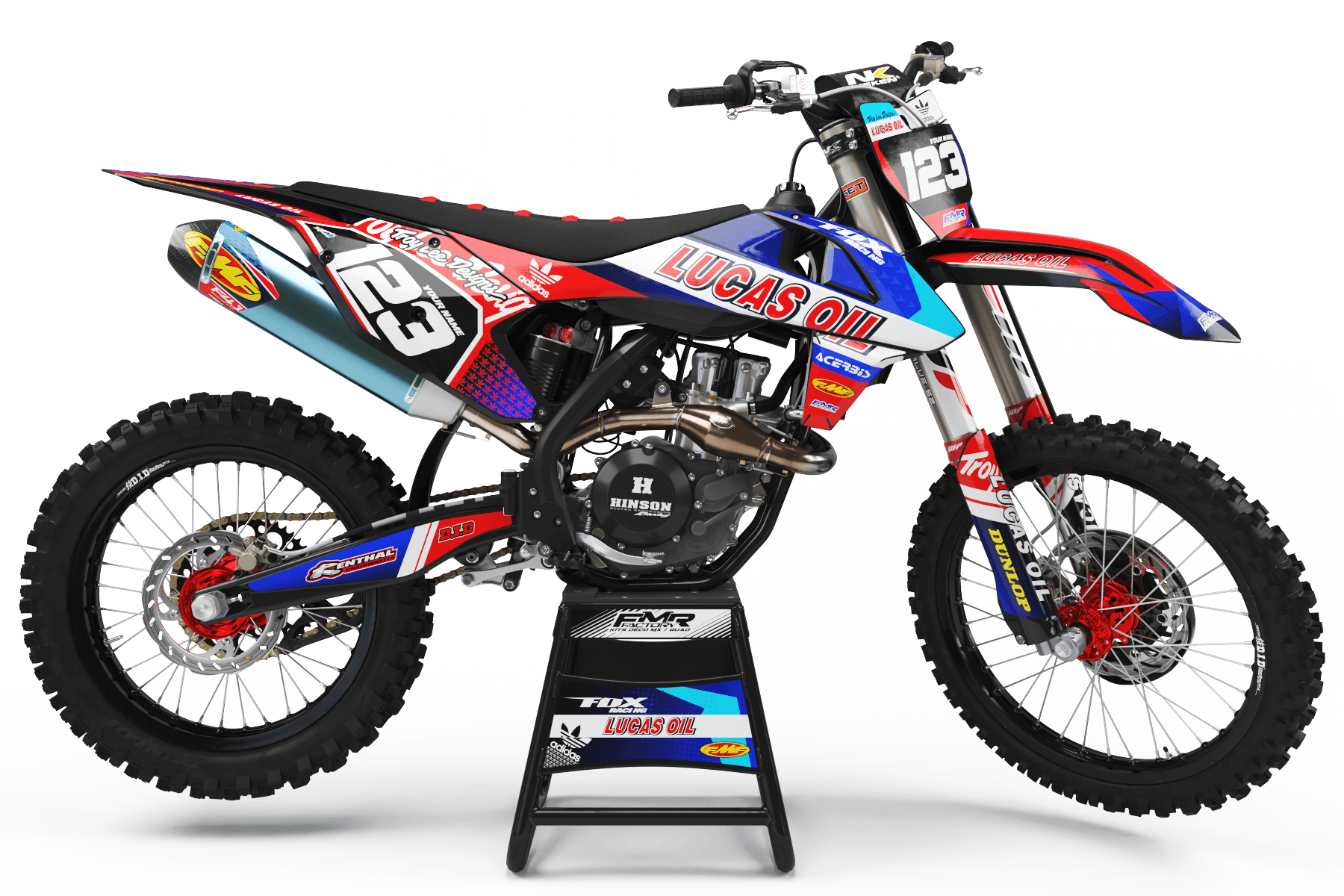 Graphics Kit LUCAS OIL RED : The best kit for your bike