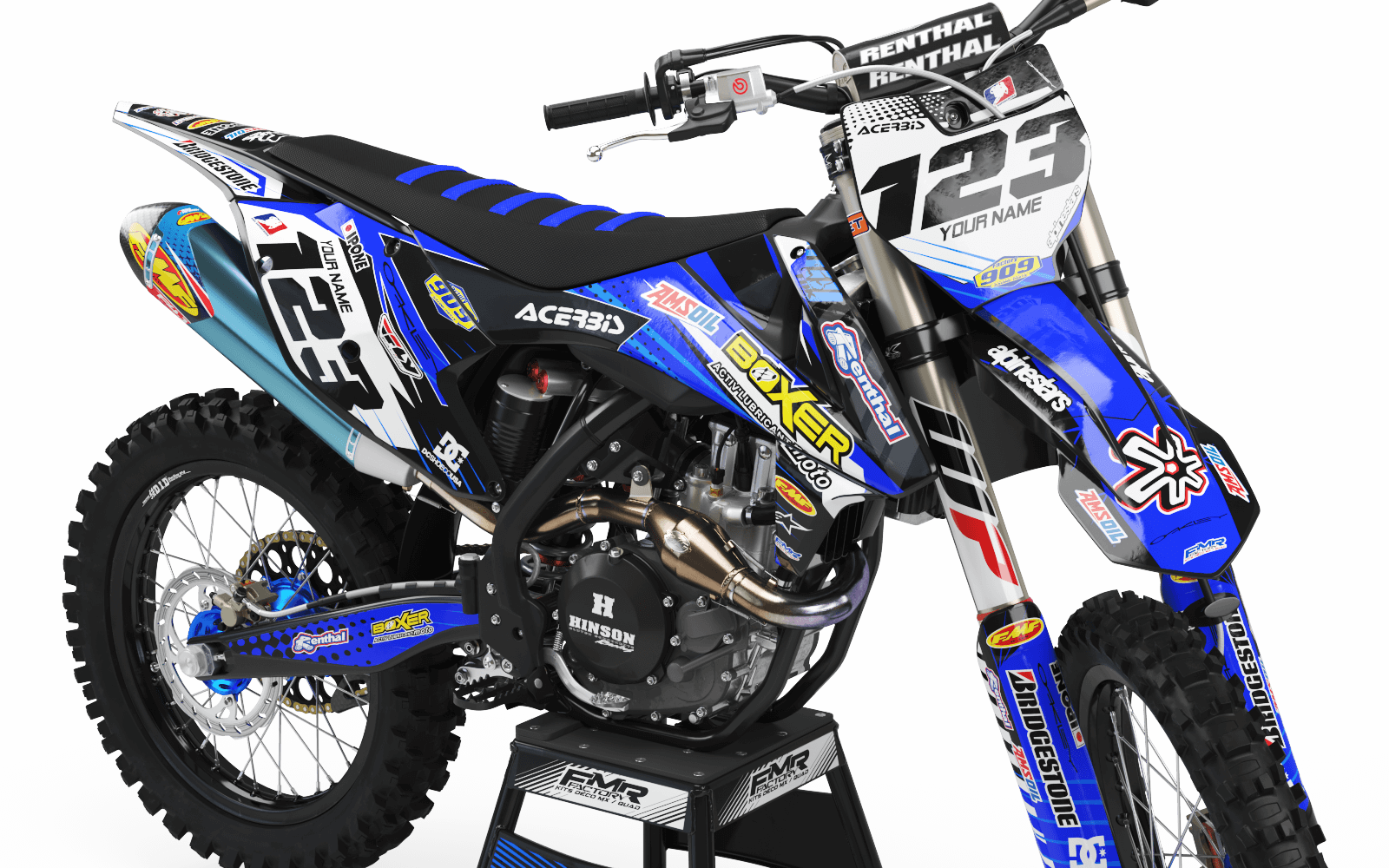 Graphics Kit BOXER BLUE : Add value to your Motocross and Quad
