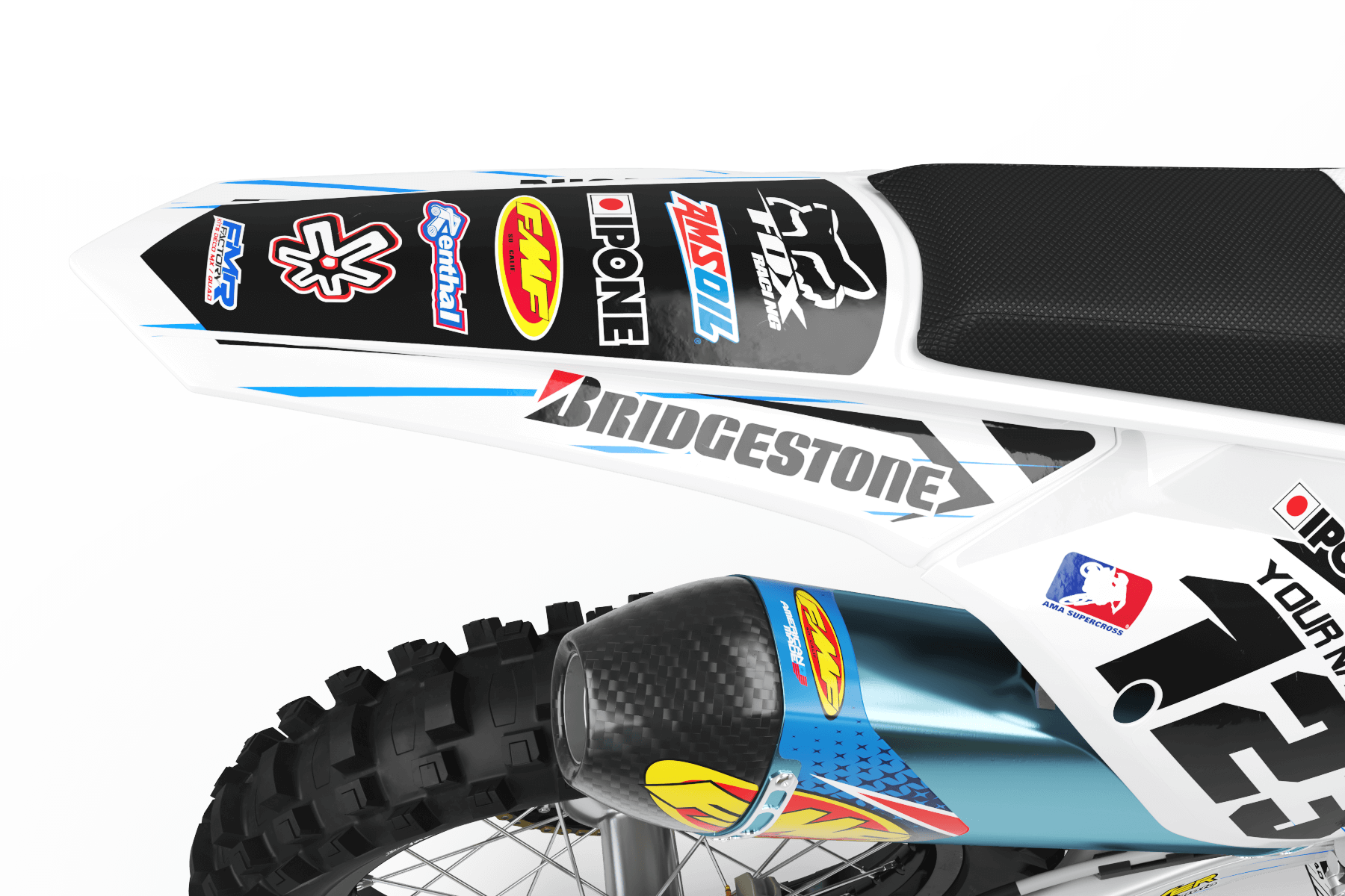 Graphics Kit BOXER WHITE : Add value to your Motocross and Quad