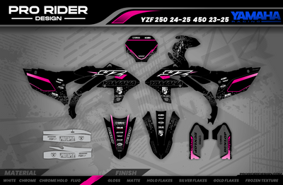 YZ YZF TTR PW Custom Graphics KIT YAMAHA PIXEL BLACK