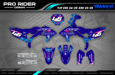 YZ YZF TTR PW Custom Graphics KIT YAMAHA PIXEL BLUE