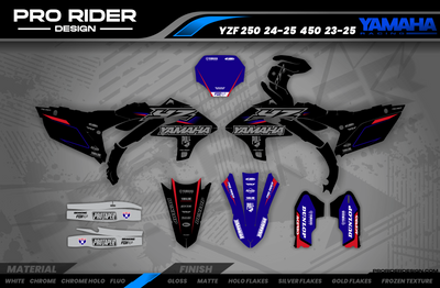 YZ YZF TTR PW Custom Graphics KIT YAMAHA BLACK FLAG