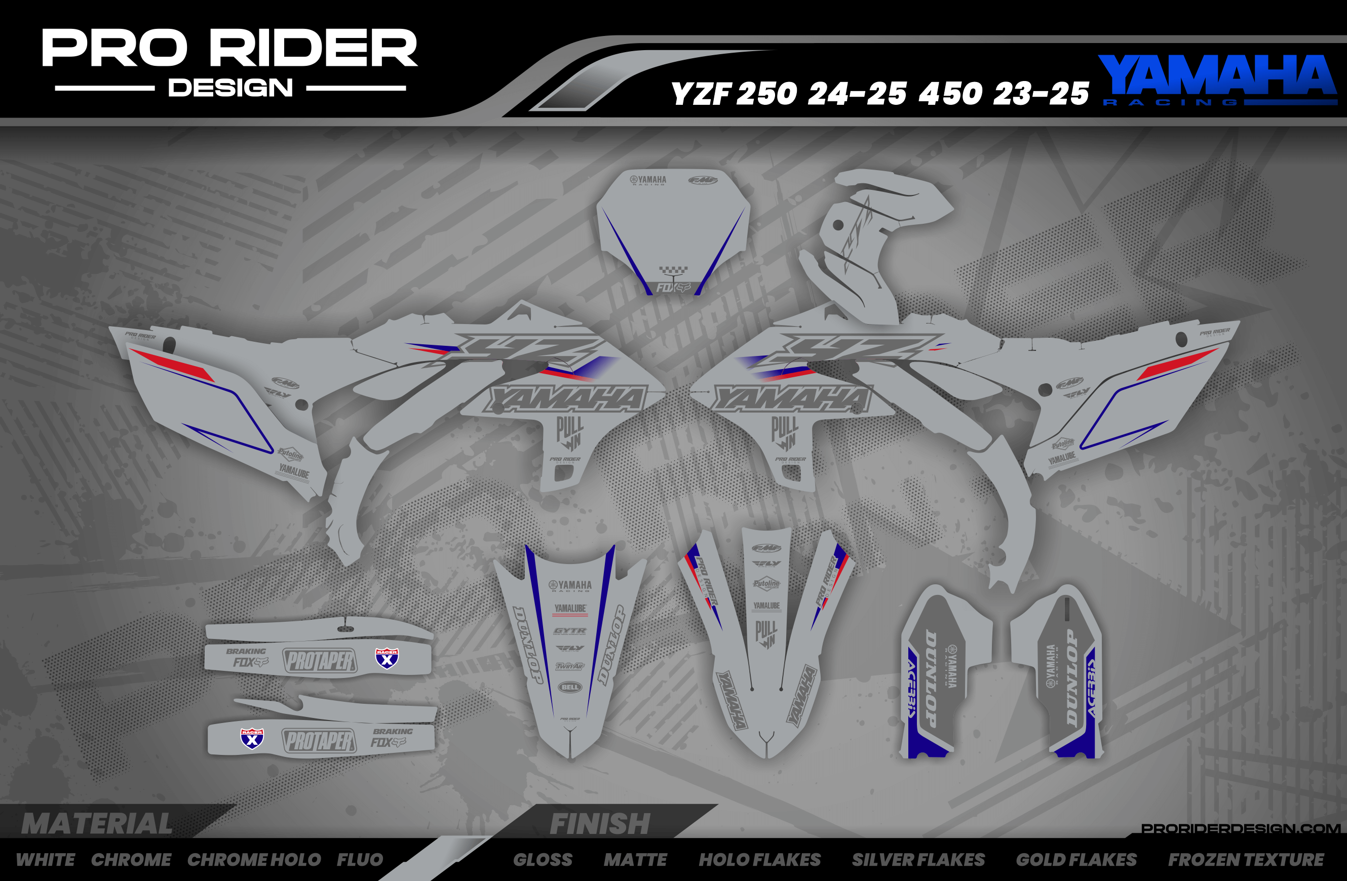 YZ YZF TTR PW Custom Graphics KIT YAMAHA GREY FLAG