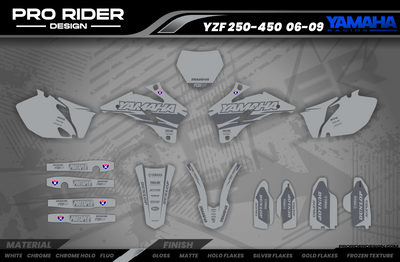 YZ YZF TTR PW Custom Graphics YAMAHA Speed Blocks - GREY