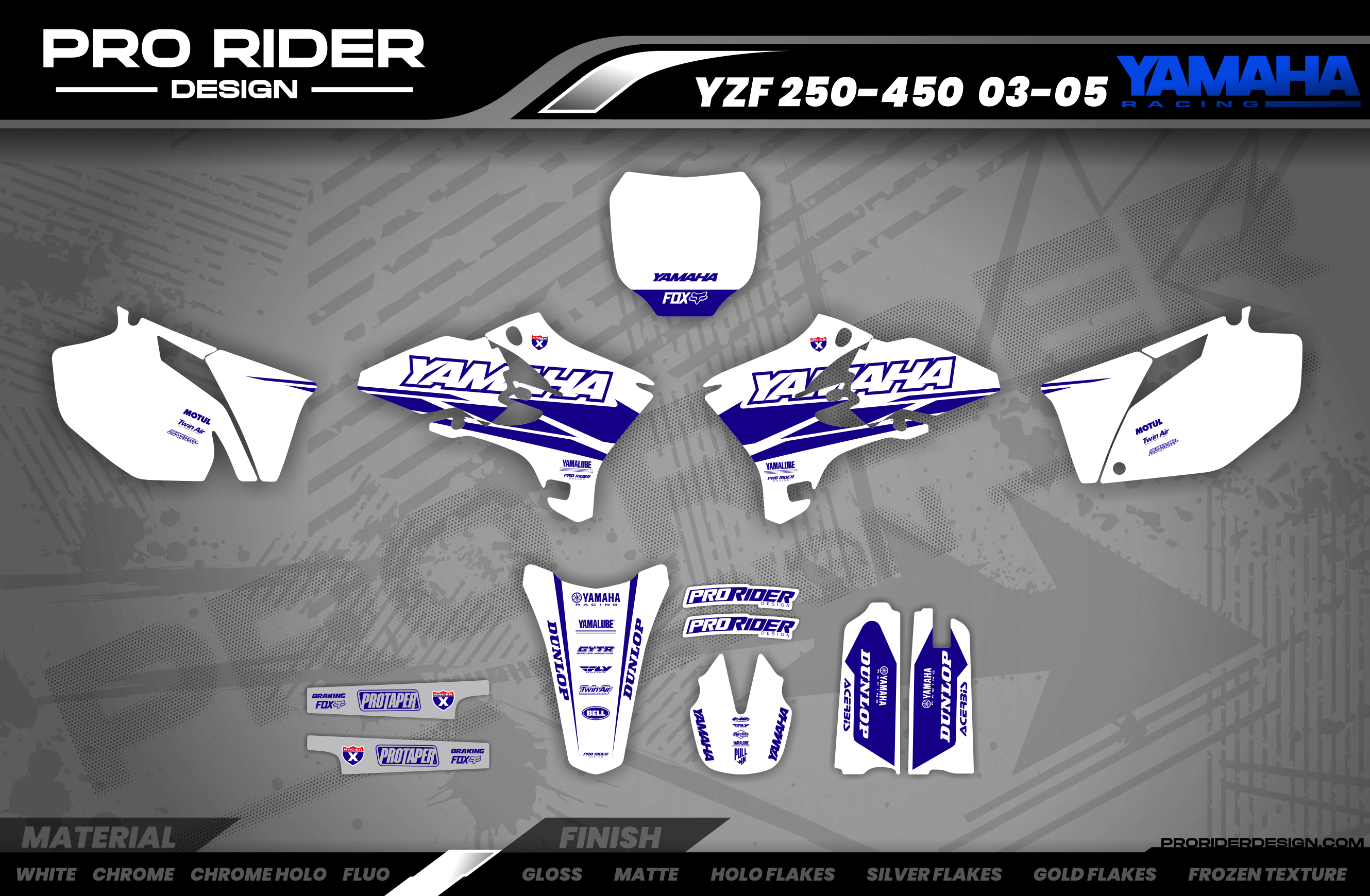 YZ YZF TTR PW Custom Graphics YAMAHA Speed Blocks - WHITE