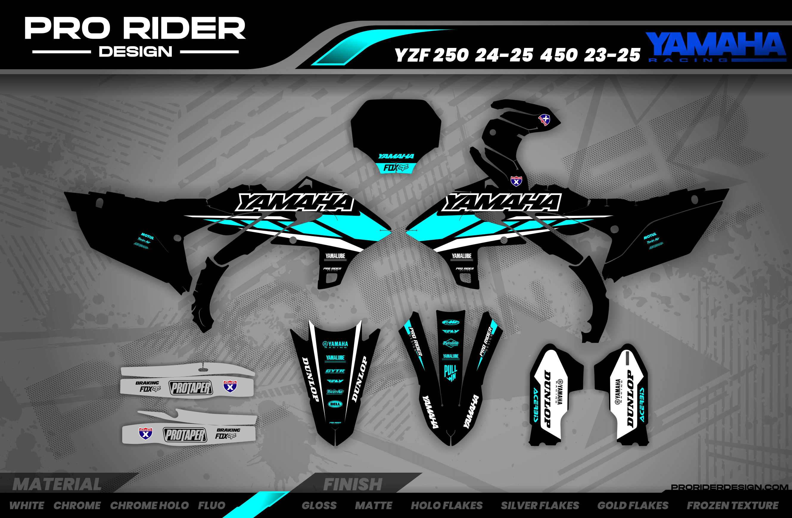 YZ YZF TTR PW Custom Graphics YAMAHA Speed Blocks - TEAL