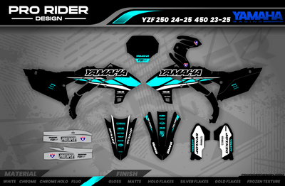 YZ YZF TTR PW Custom Graphics YAMAHA Speed Blocks - TEAL