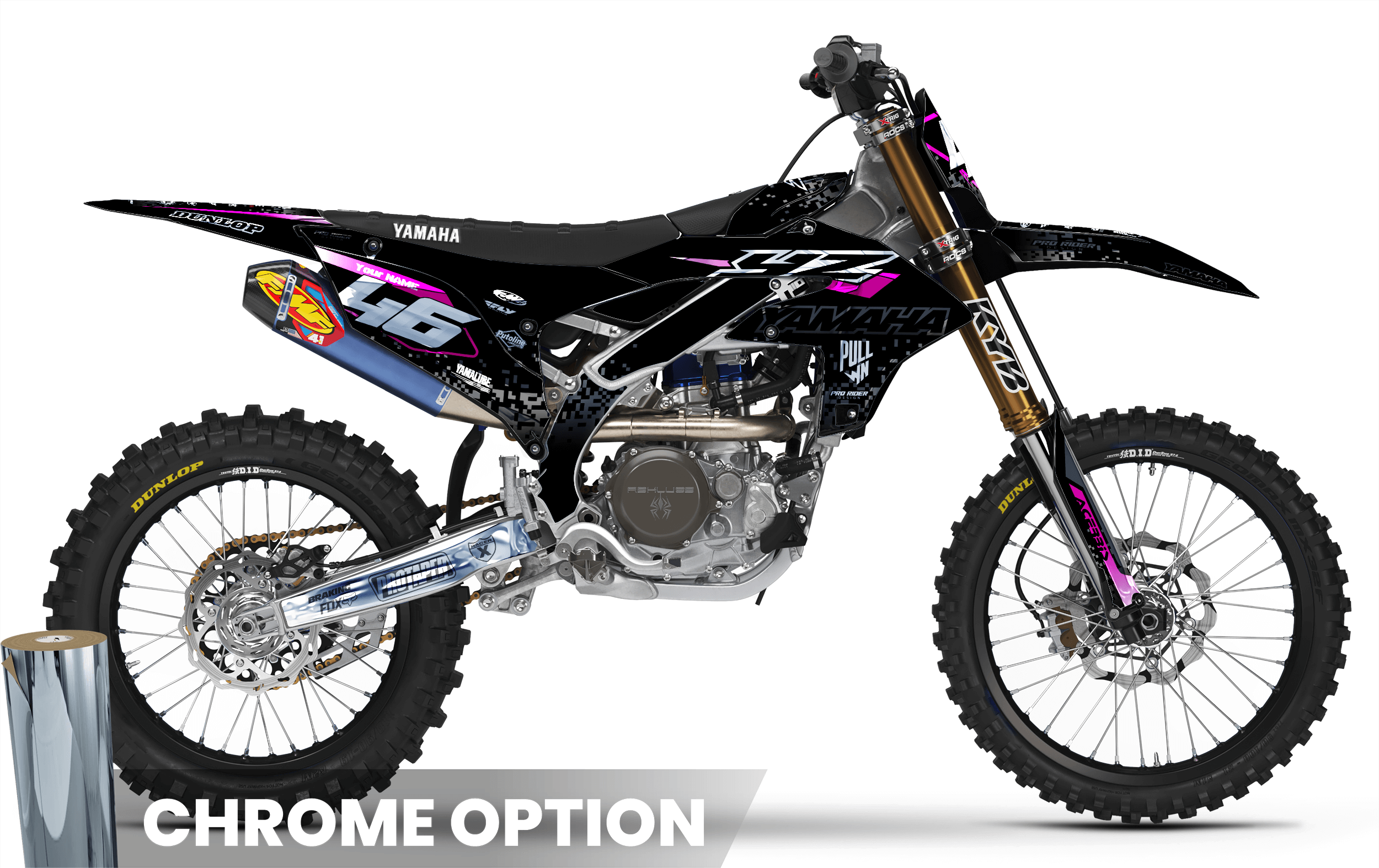YZ YZF TTR PW Custom Graphics KIT YAMAHA PIXEL BLACK